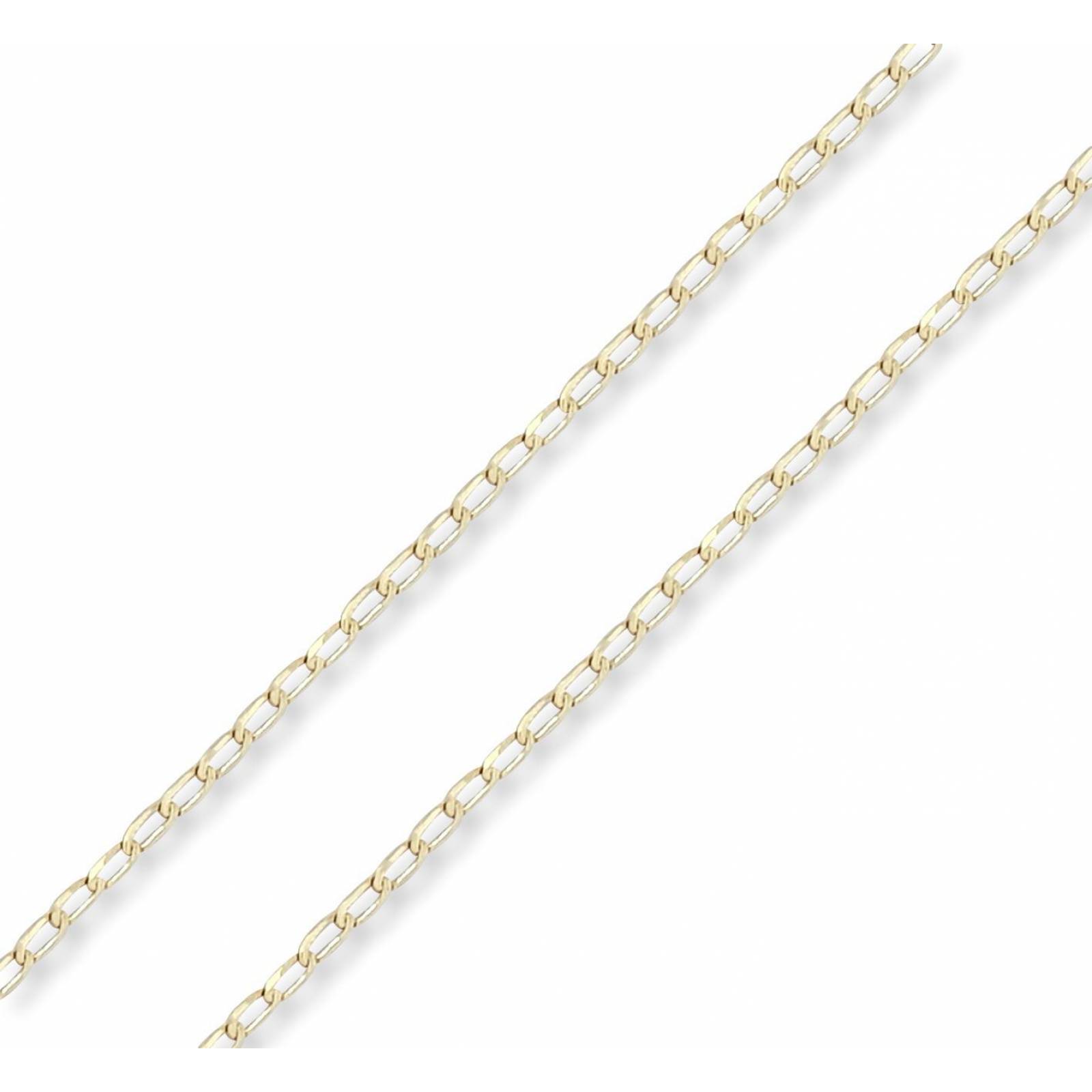 Cadena Barbada Inglesa 1.5 Mm Oro Sólido 14K 50 Cm
