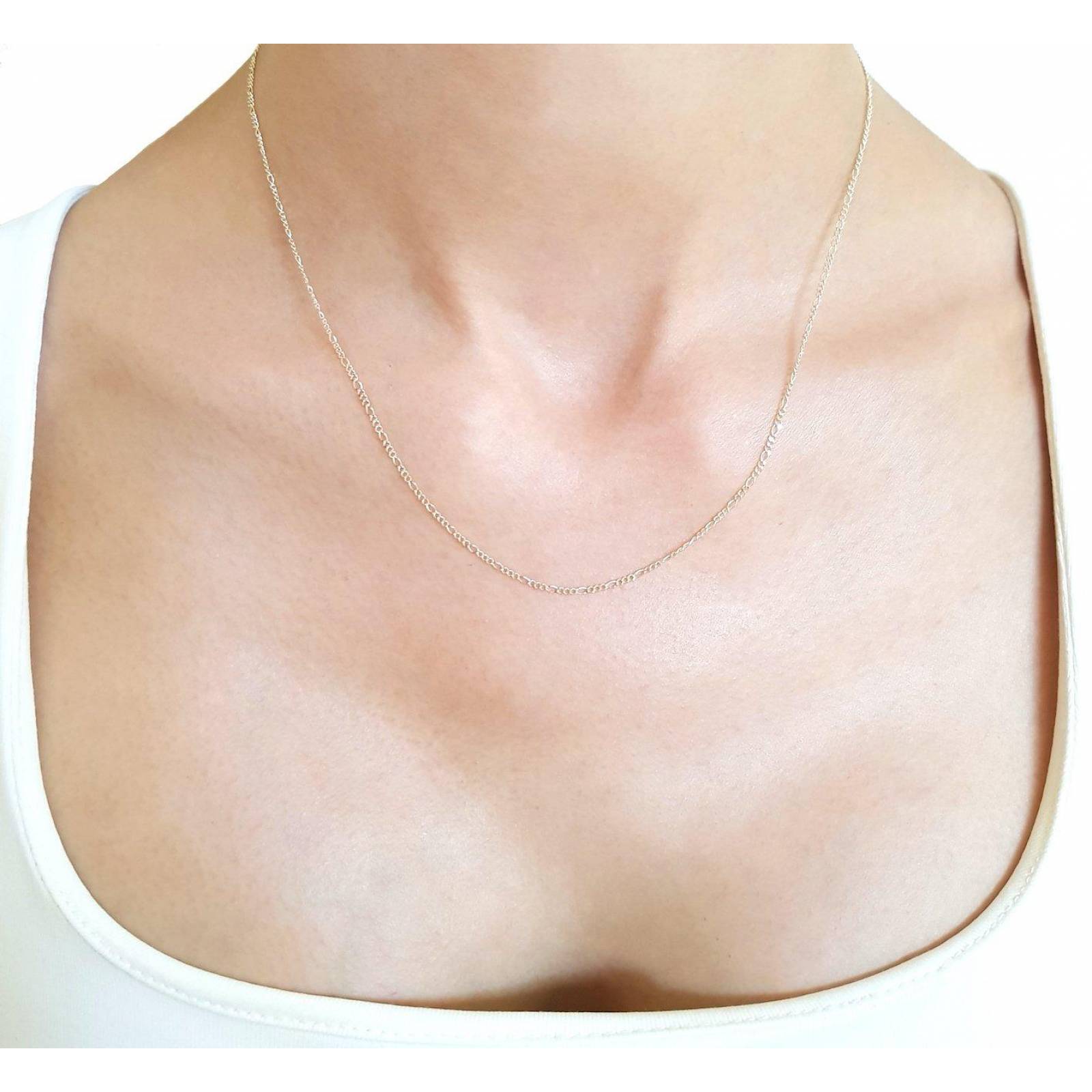 Cadena Estilo Cartier Oro 14k Sólido 45 cm