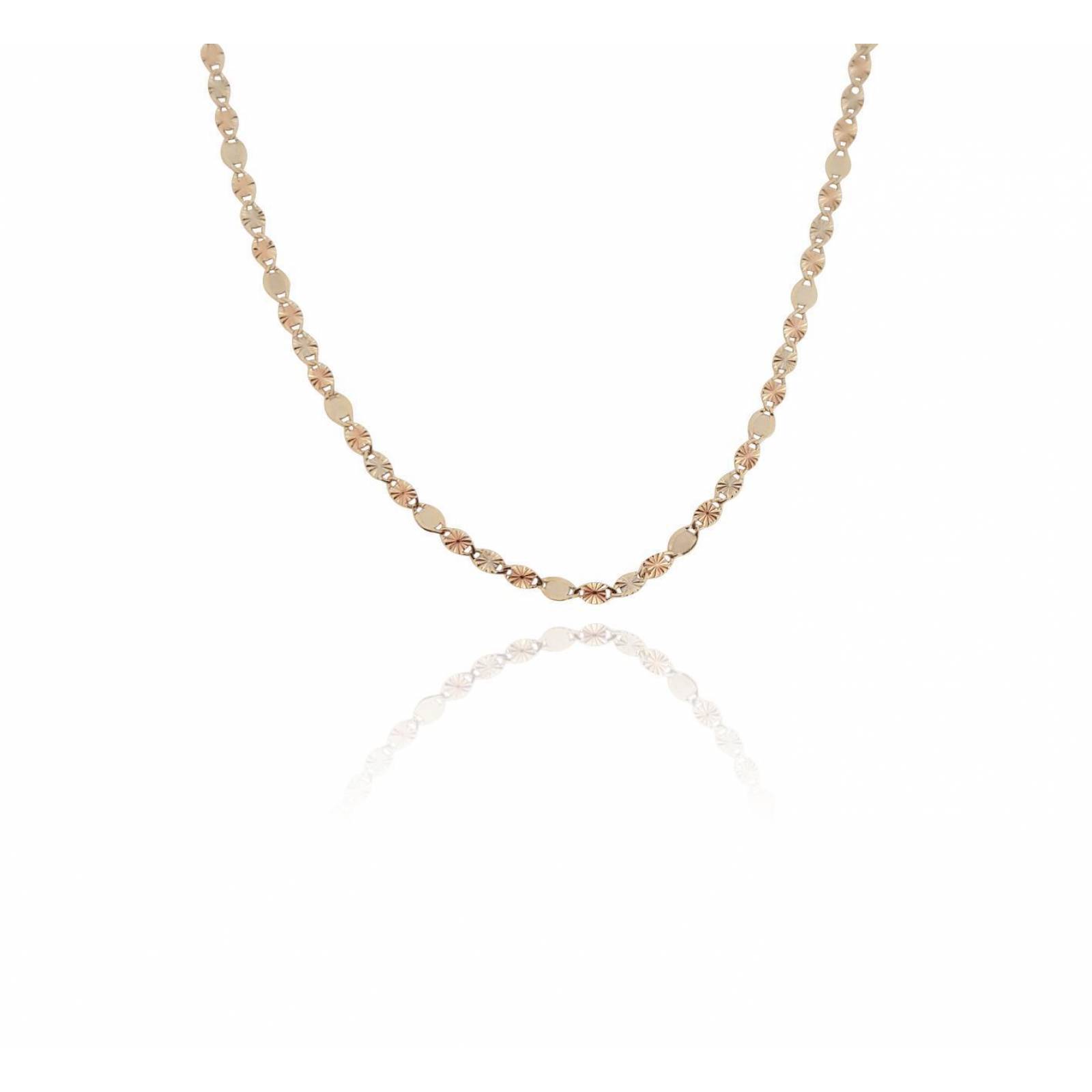 Cadena Gucci Combinada Oro Florentino Sólido 14k 40 cm 