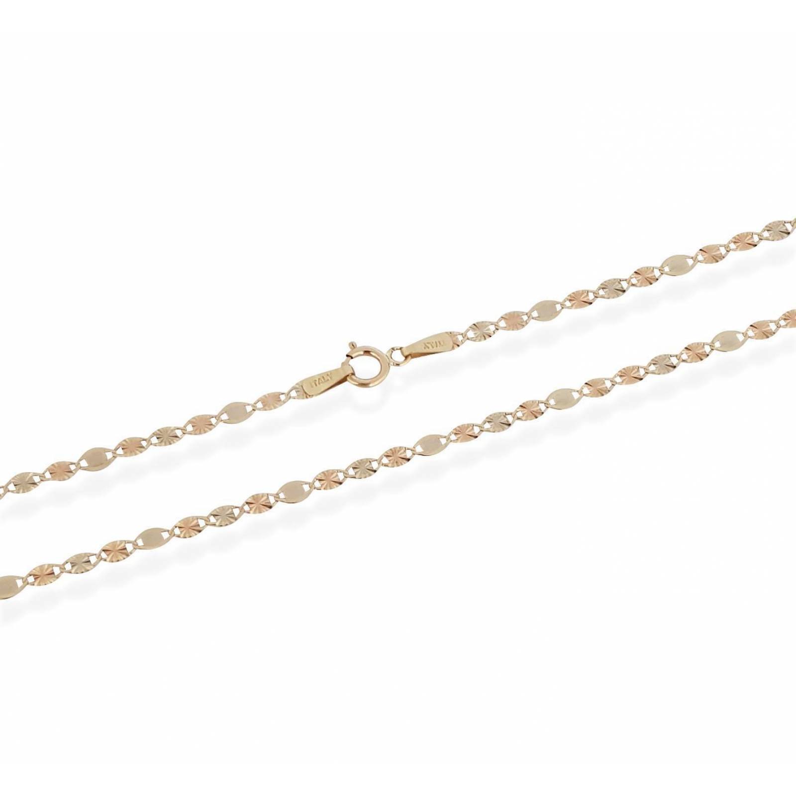 Cadena Gucci Combinada Oro Florentino Sólido 14k 40 cm 