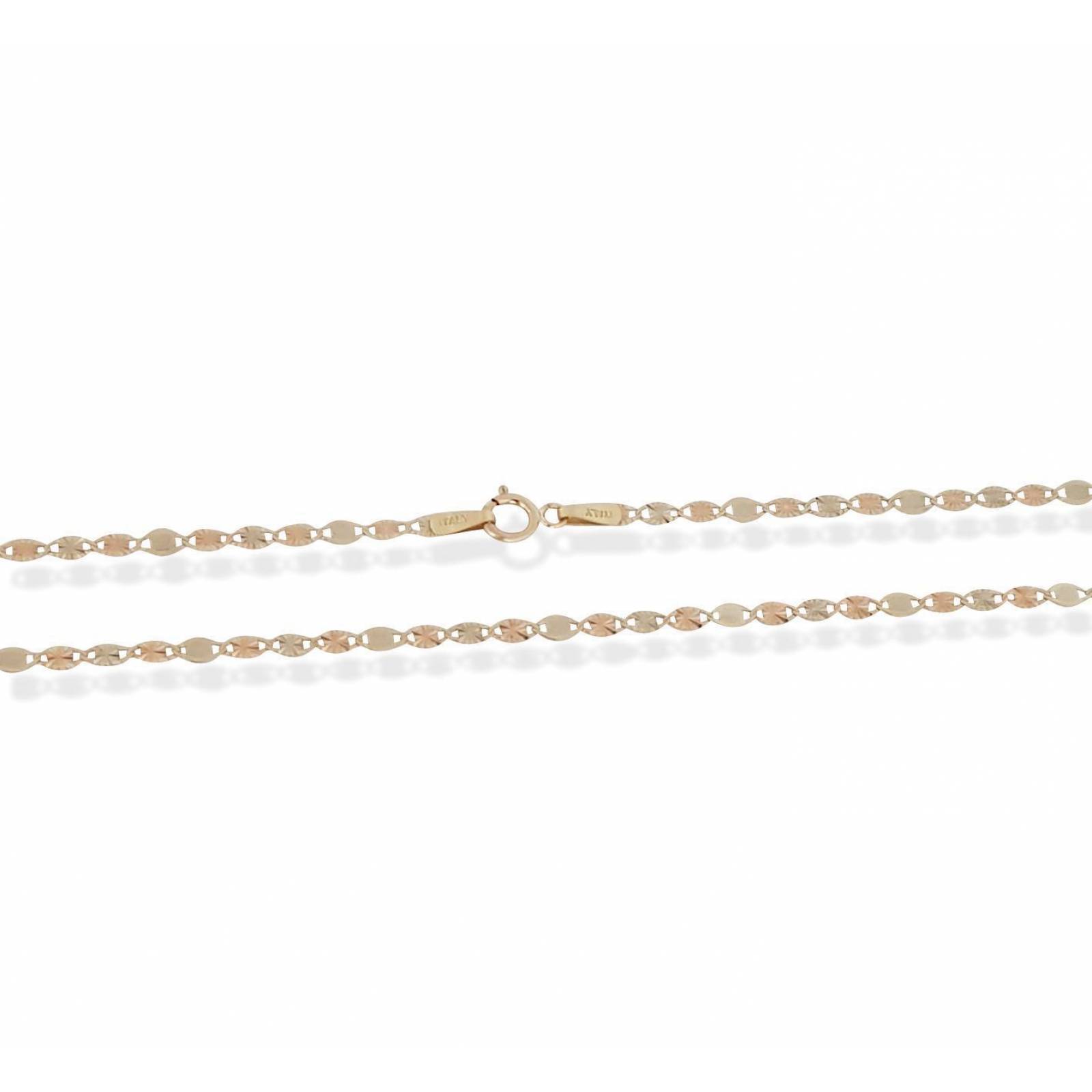 Cadena Gucci Combinada Oro Florentino Sólido 14k 40 cm 