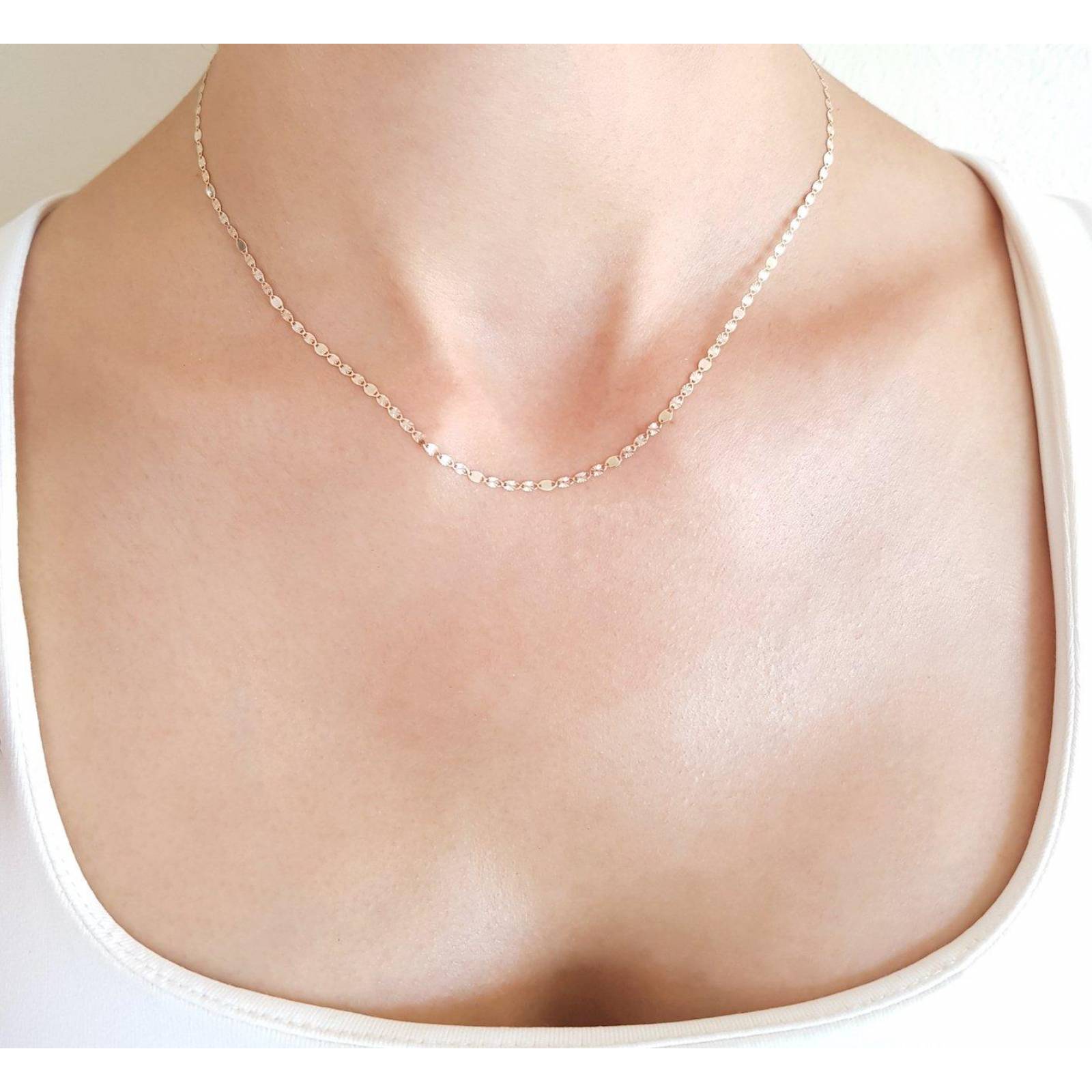 Cadena Gucci Combinada Oro Florentino Sólido 14k 40 cm 