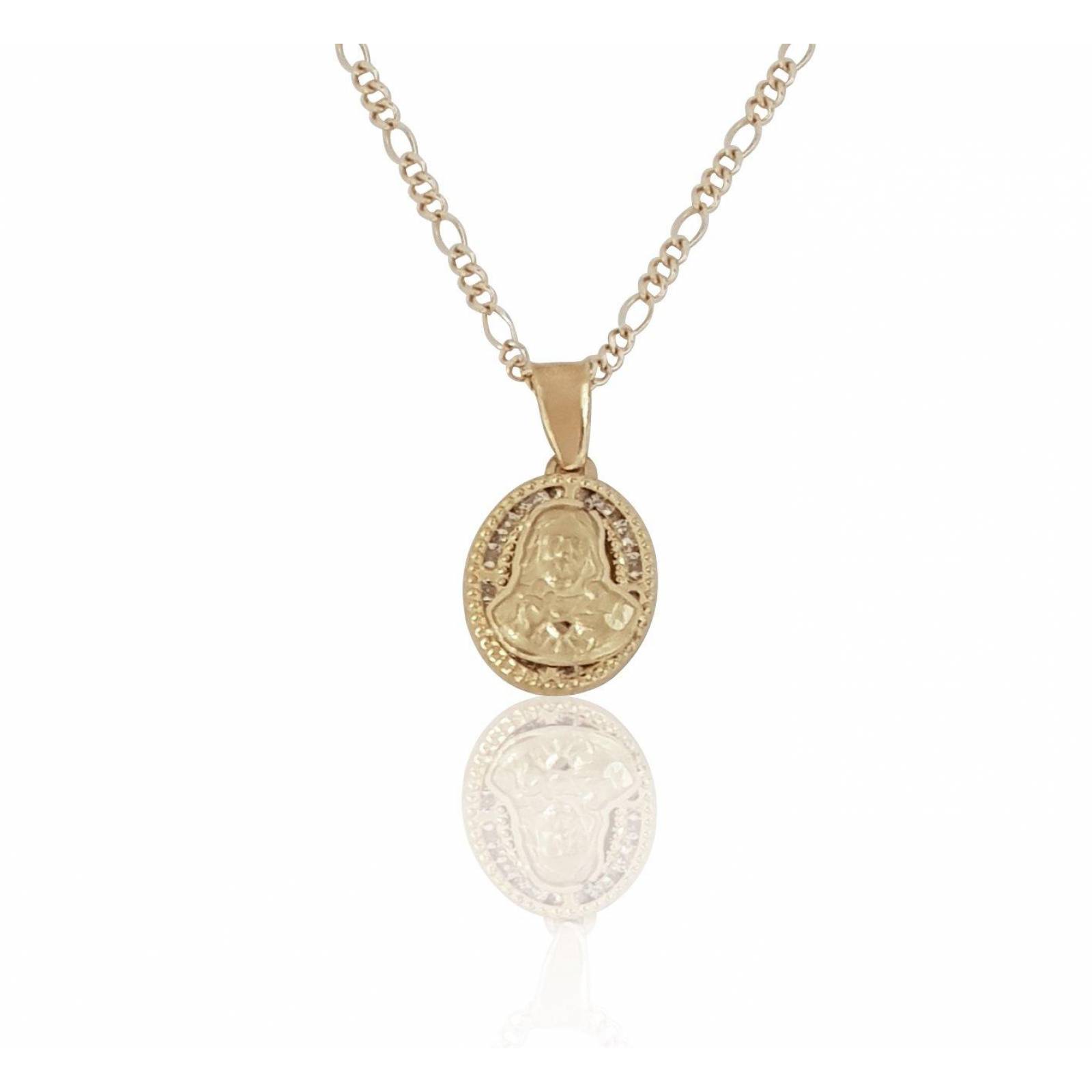 Cadena Con Medalla Rostro Jesus Bautizo Oro 10k Sólido