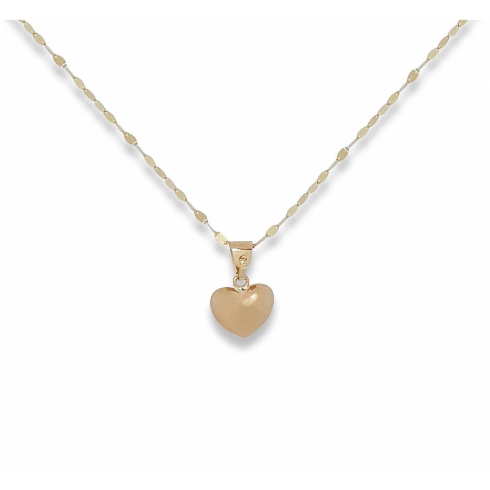 Cadena Gargantilla Dama Corazón Mediano Oro 10k Sólido