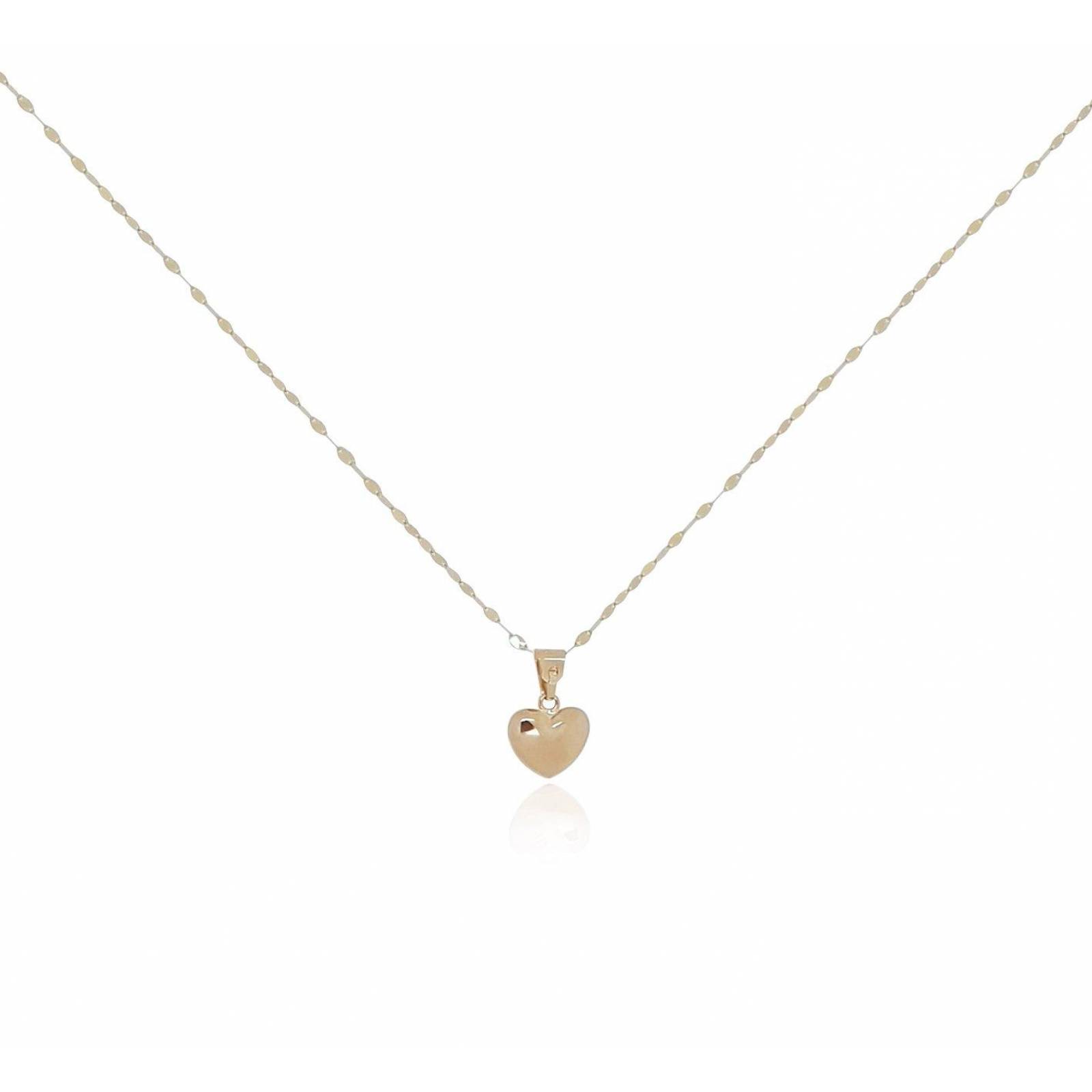Cadena Gargantilla Dama Corazón Mediano Oro 10k Sólido