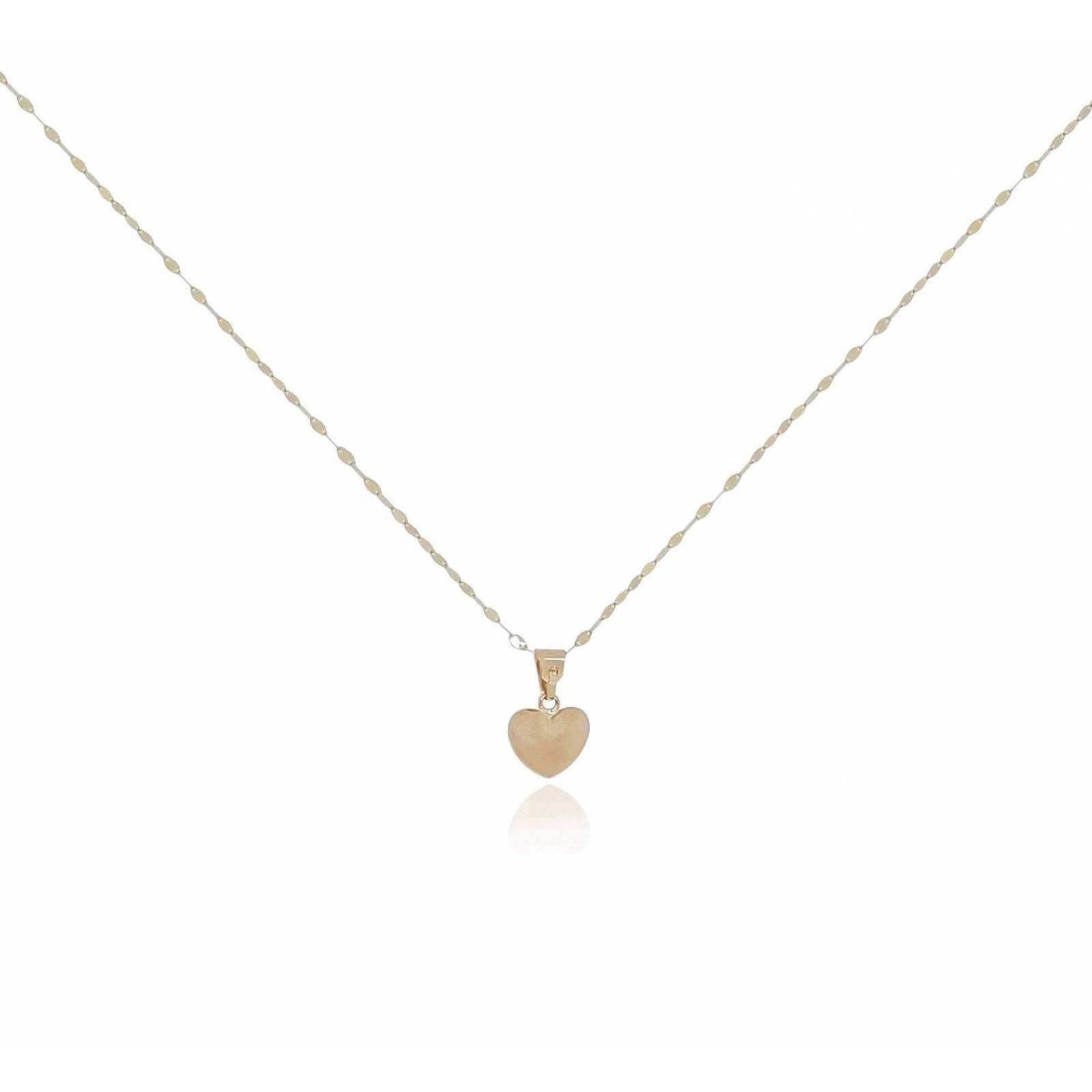 Cadena Gargantilla Dama Corazón Mediano Oro 10k Sólido