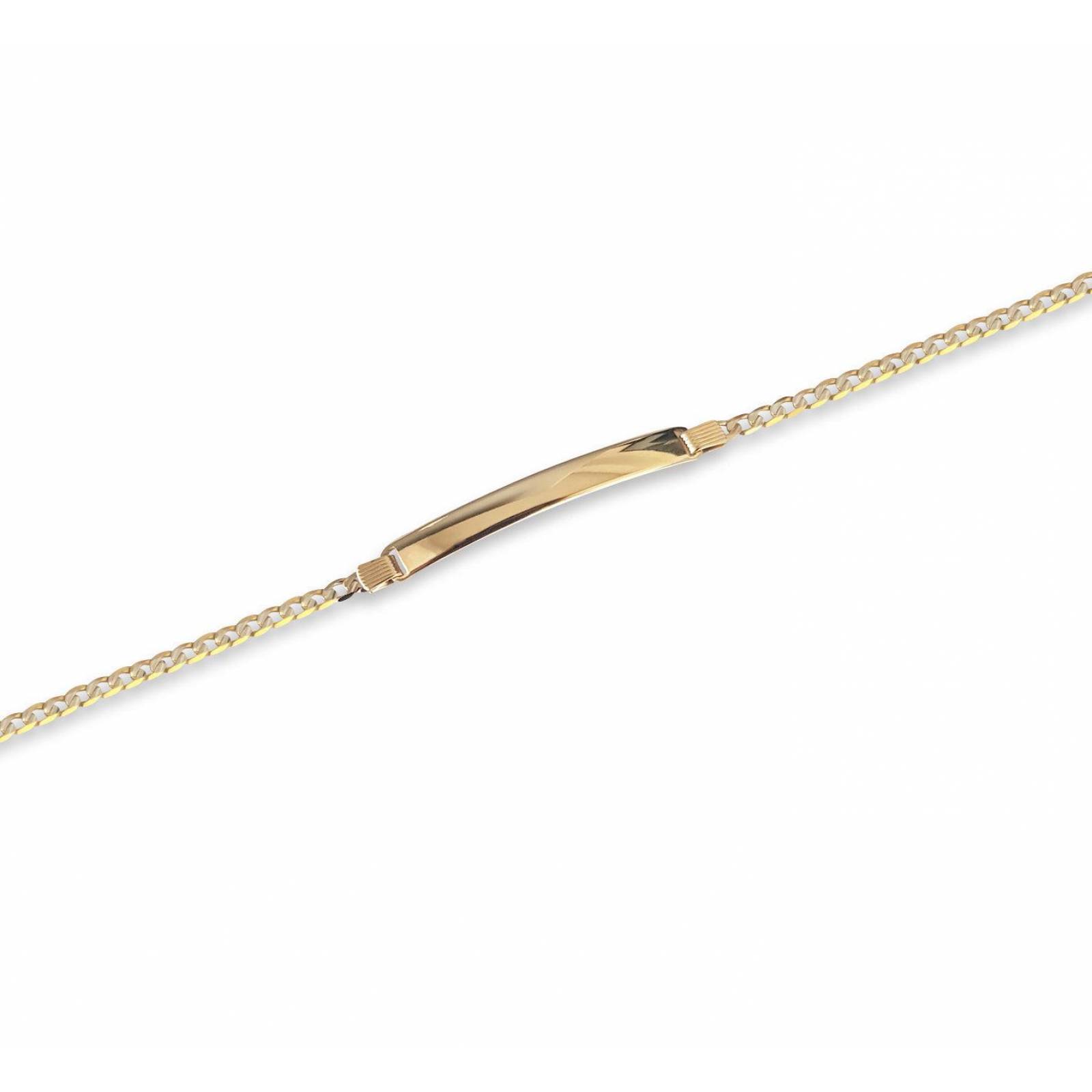 Esclava Barbada Diamantada 18 cm 3 mm Oro Sólido 10k 