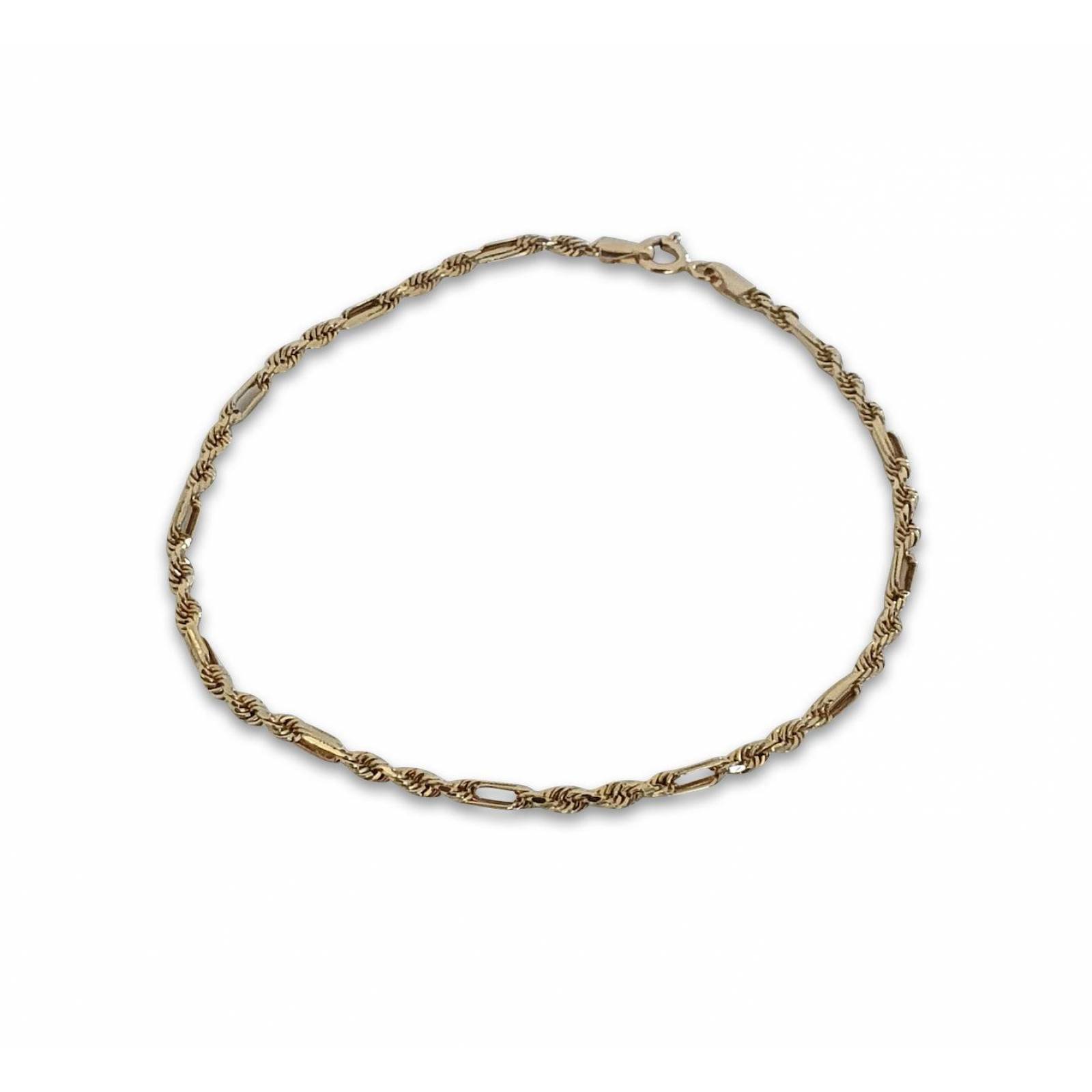 Hermoso Pulso Torzal 3 mm 18 cm Oro Sólido 14k 