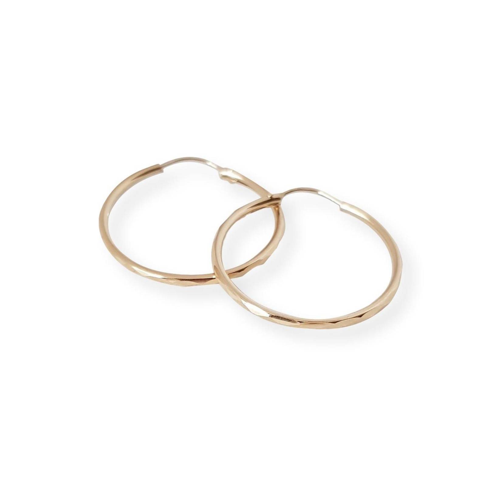 Arracadas Facetadas Oro Sólido 3.4 cm Oro Sólido 10K 