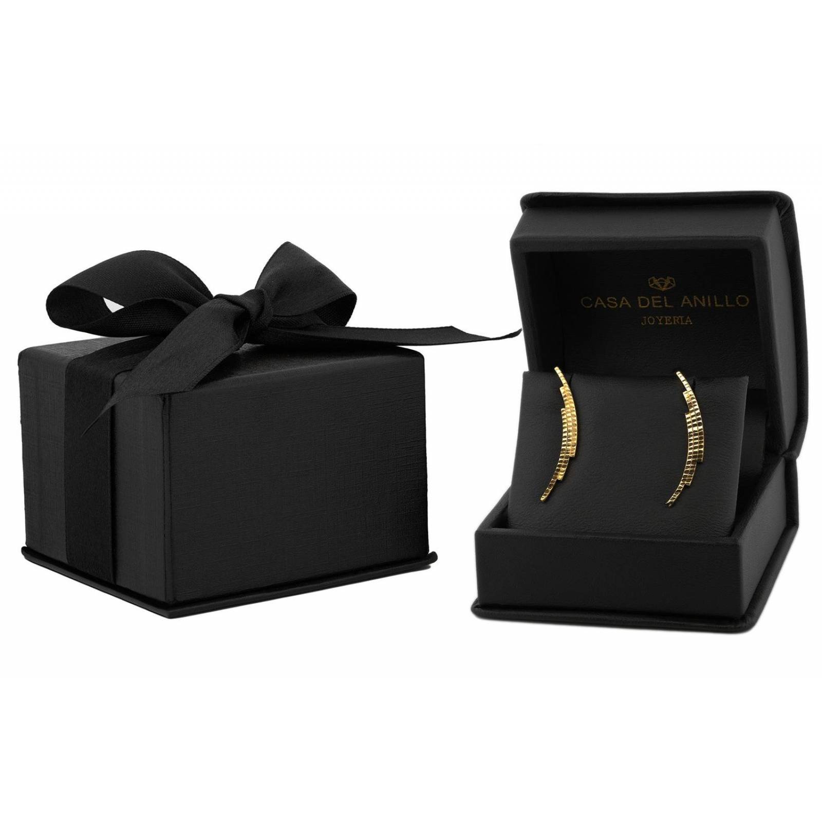 Aretes Trepadores Facetados Oro Sólido 10k