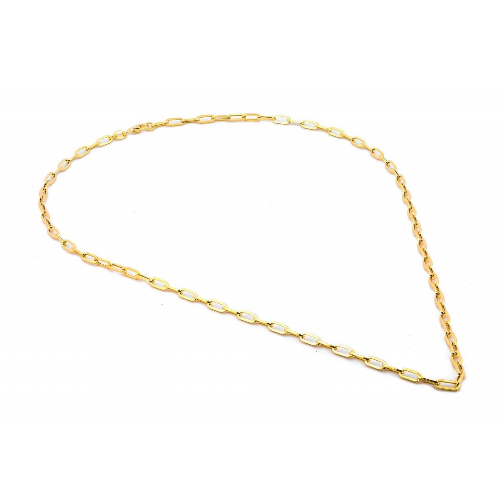 Cadena Gargantilla Clip 6 por 2.5 mm 45 cm Oro Sólido 10k 