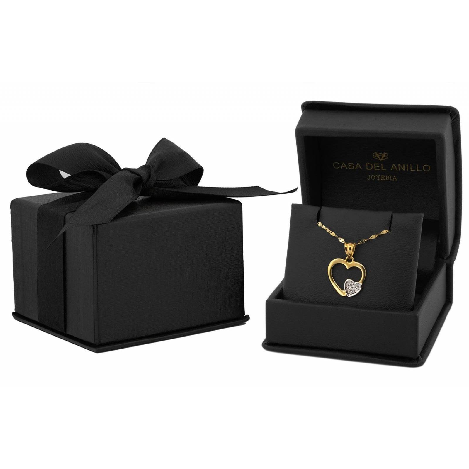 Cadena Gargantilla Corazones Contorno 1.3 cm Oro Sólido 14k 