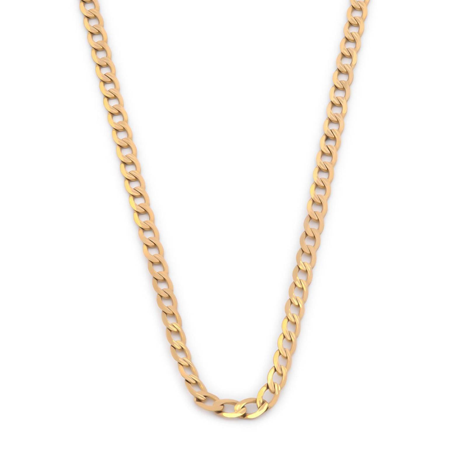 Cadena Estilo Barbada Oro Amarillo Sólido 14k 50 cm 