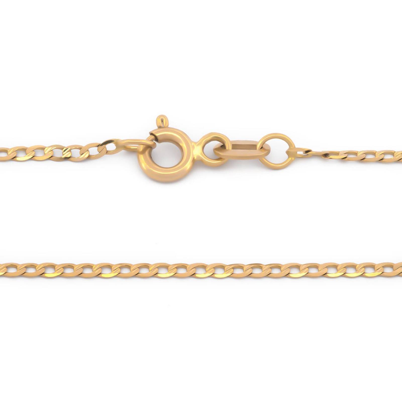 Cadena Estilo Barbada Oro Amarillo Sólido 14k 50 cm 