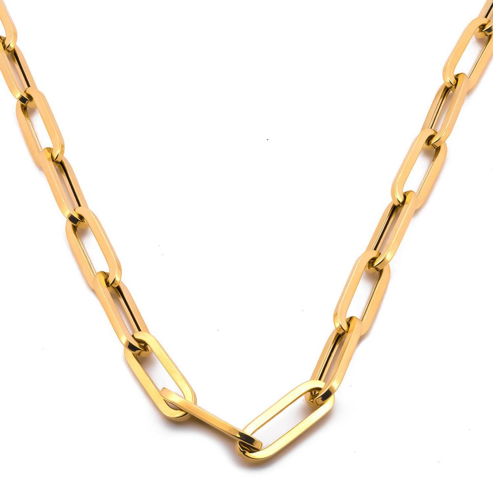 Cadena Clip 5 mm por 12 mm 55 cm Oro Sólido 10k 