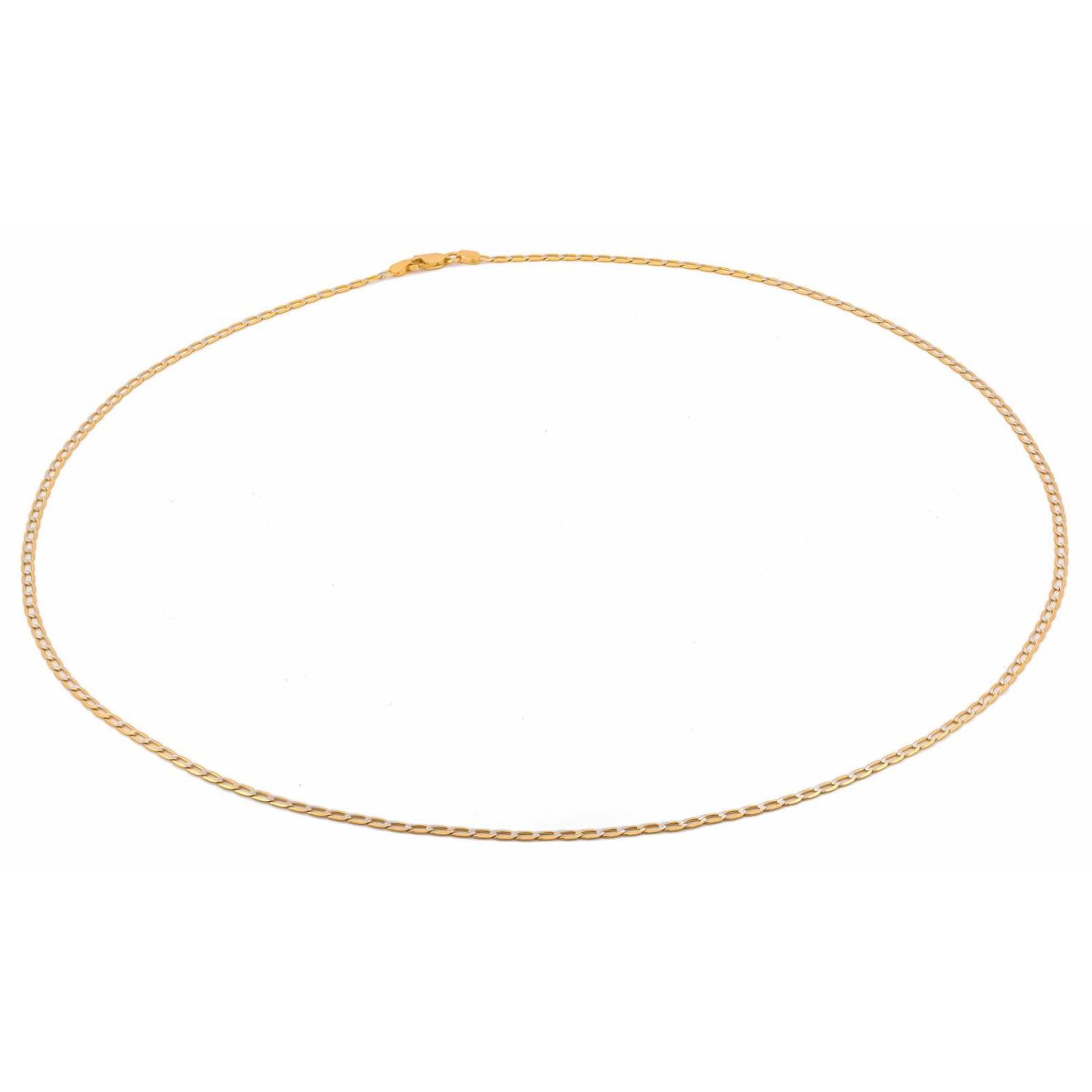 Cadena Barbada Inglesa Diamantada 60 Cm 2.5 Mm Oro Italiano Sólido 14k 