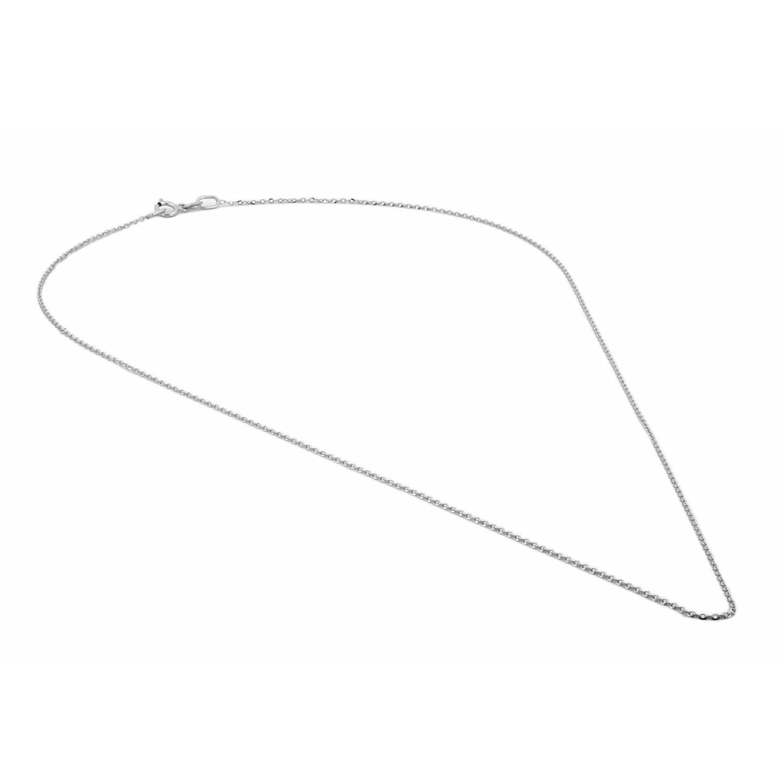 Cadena Rolo Oro Blanco Italiano Sólido 18k 50 Cm 