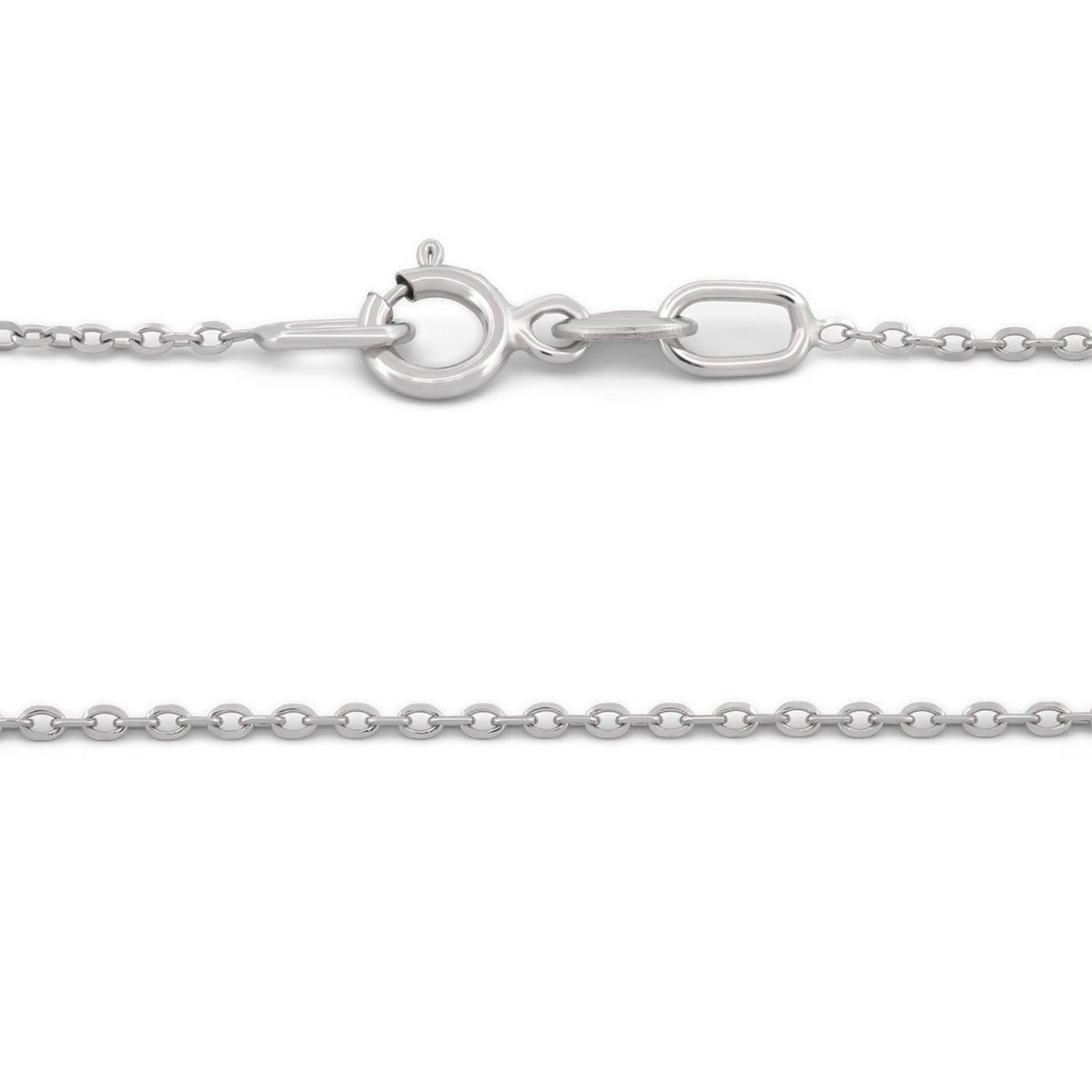 Cadena Rolo Oro Blanco Italiano Sólido 18k 50 Cm 