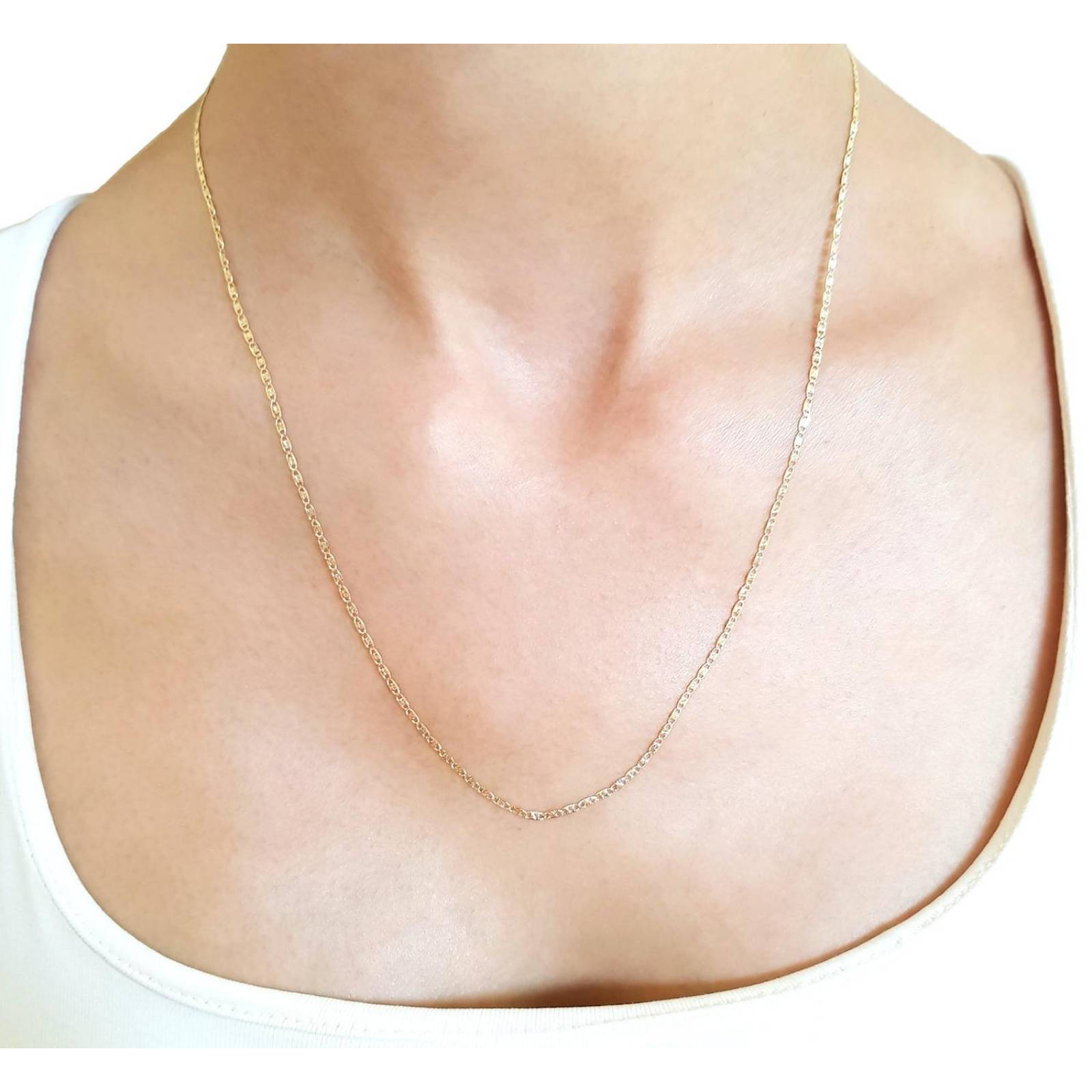 Cadena Oro Florentino Sólido 14K 45 cm 