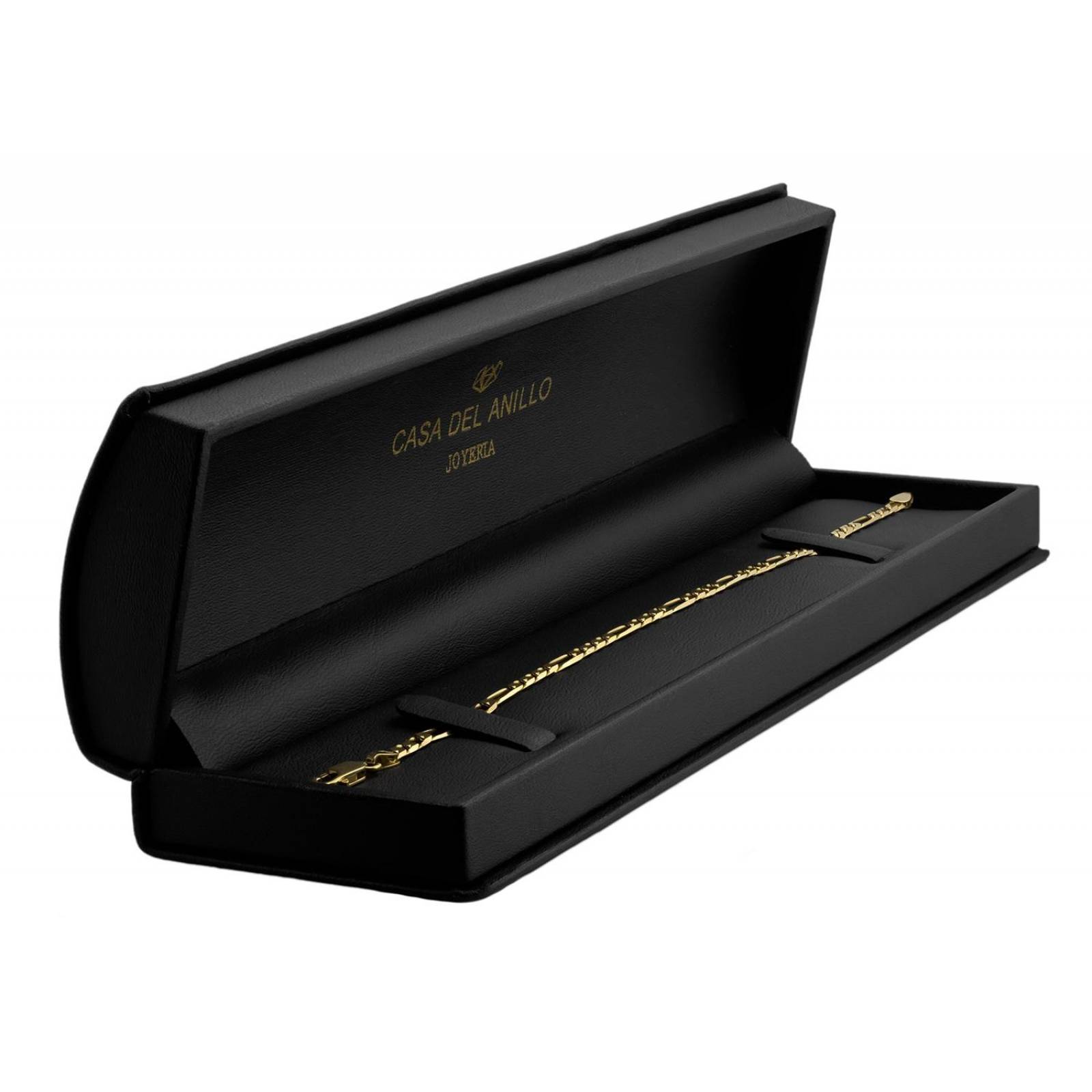 Pulsera Pulso Figaro 21 cm Oro Sólido 14k 