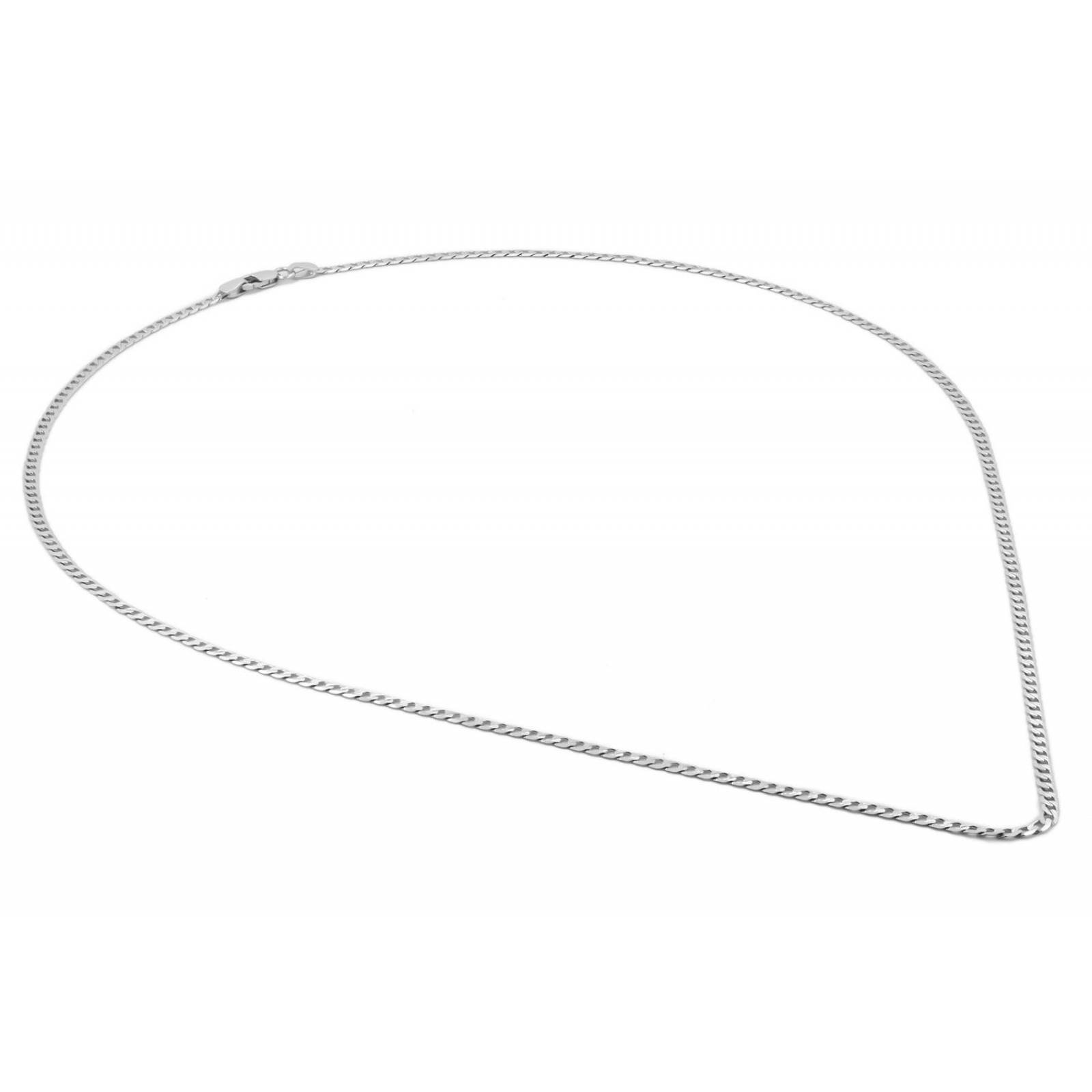 Cadena Barbada 60 Cm 3 mm Oro Blanco Sólido 14k 