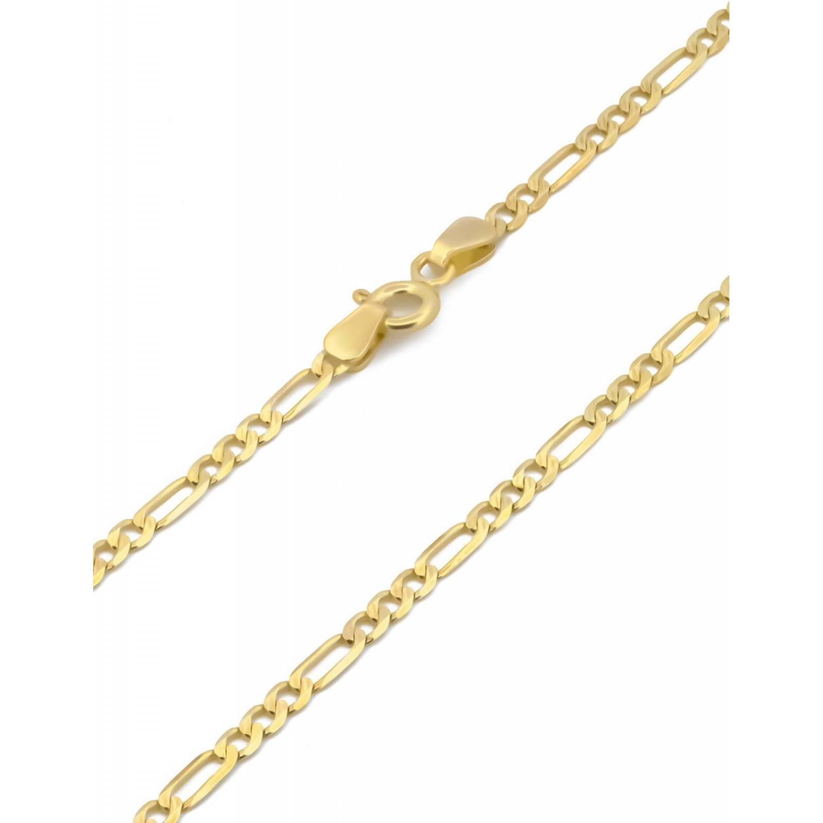Cadena Figaro 2.5 mm 60 Cm Oro Sólido 10k 