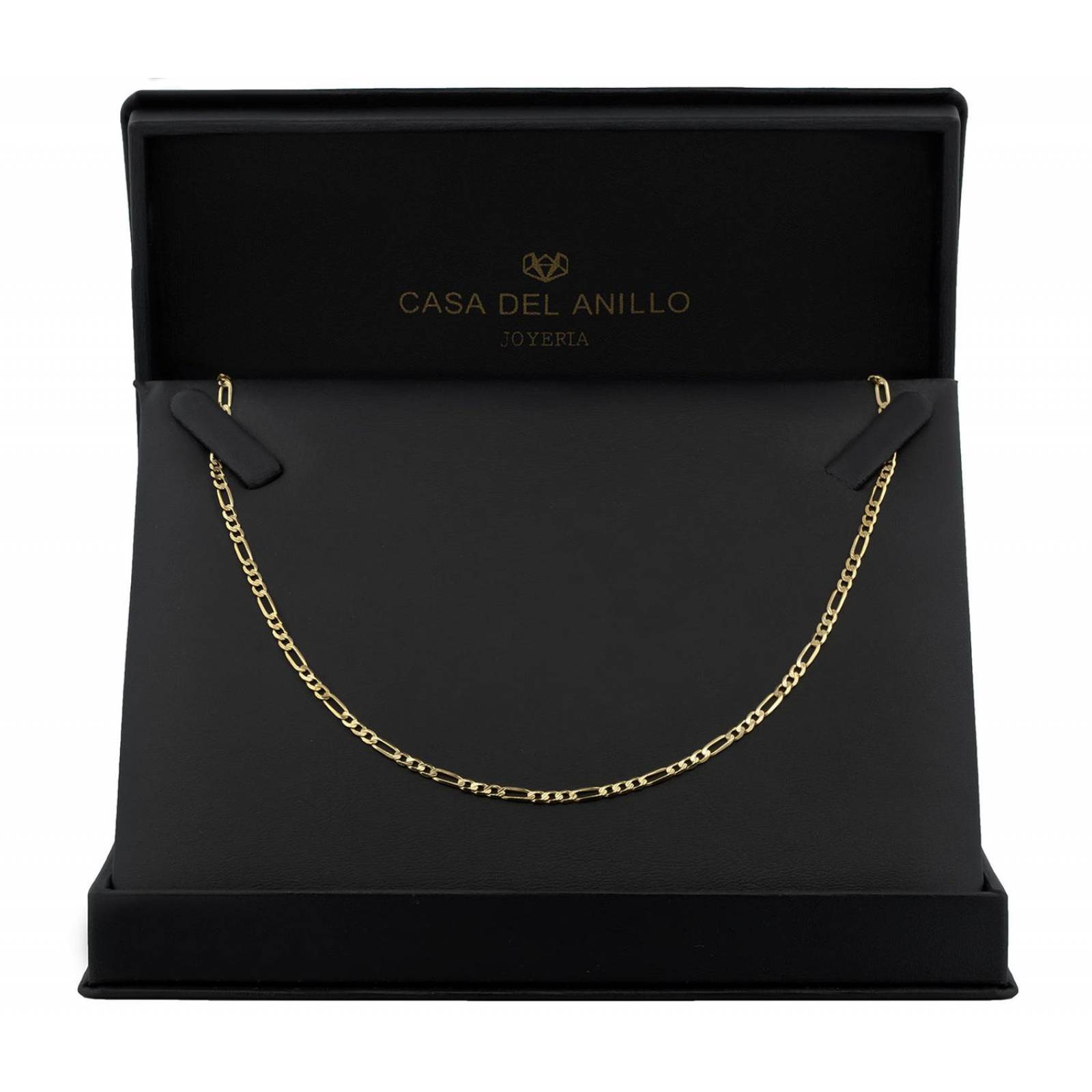 Cadena Figaro 2.5 mm 60 Cm Oro Sólido 10k 