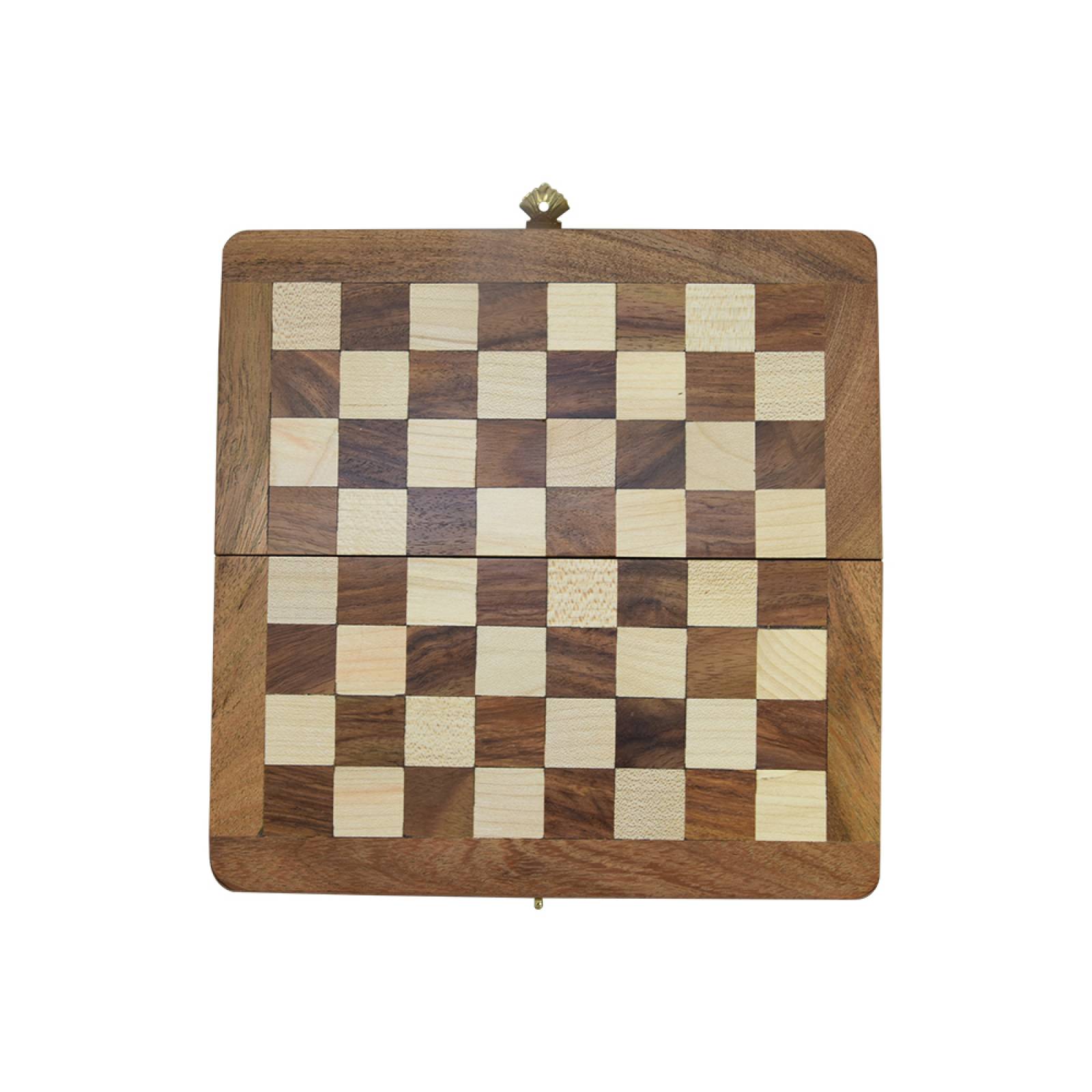Mini Ajedrez En Madera Fina Tipo Ingles Artesanal Plegable