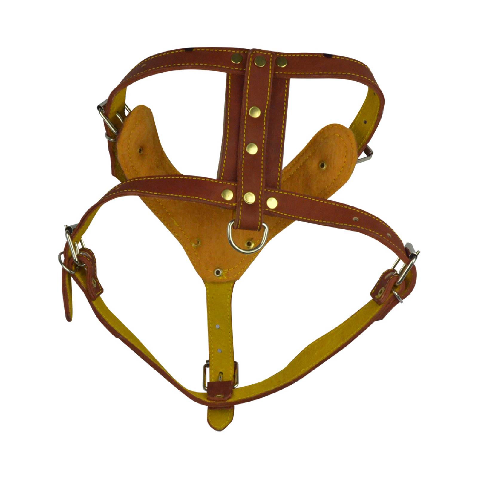 Pechera De Piel Para Perros Reforzada Vaqueta 32Cm Ajustable