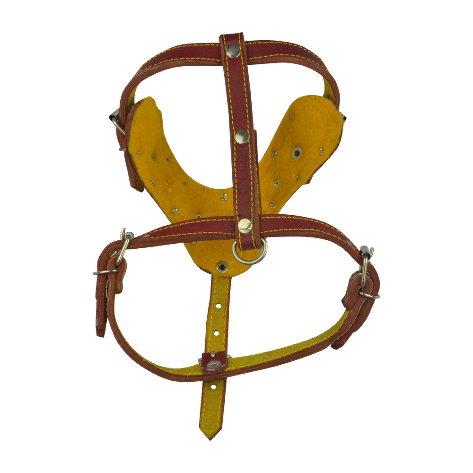Pechera De Piel Para Perros Con Picos Reforzada Vaqueta 21Cm