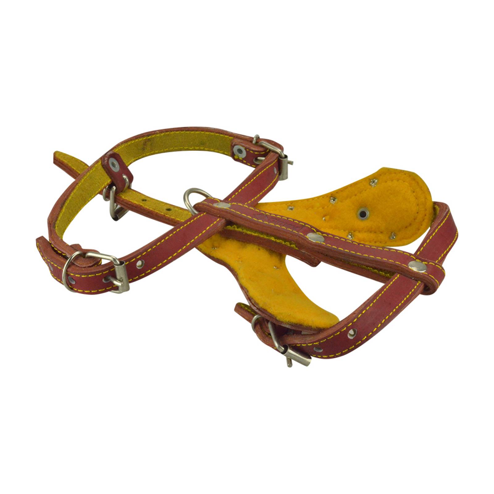 Pechera De Piel Para Perros Con Picos Reforzada Vaqueta 21Cm