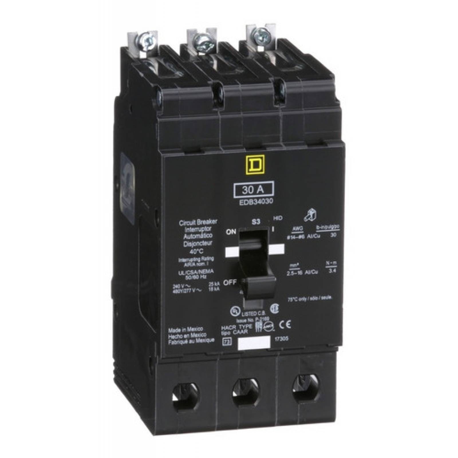 Interruptor Termomagnetico Edb 3p 30a Schneider Edb34030