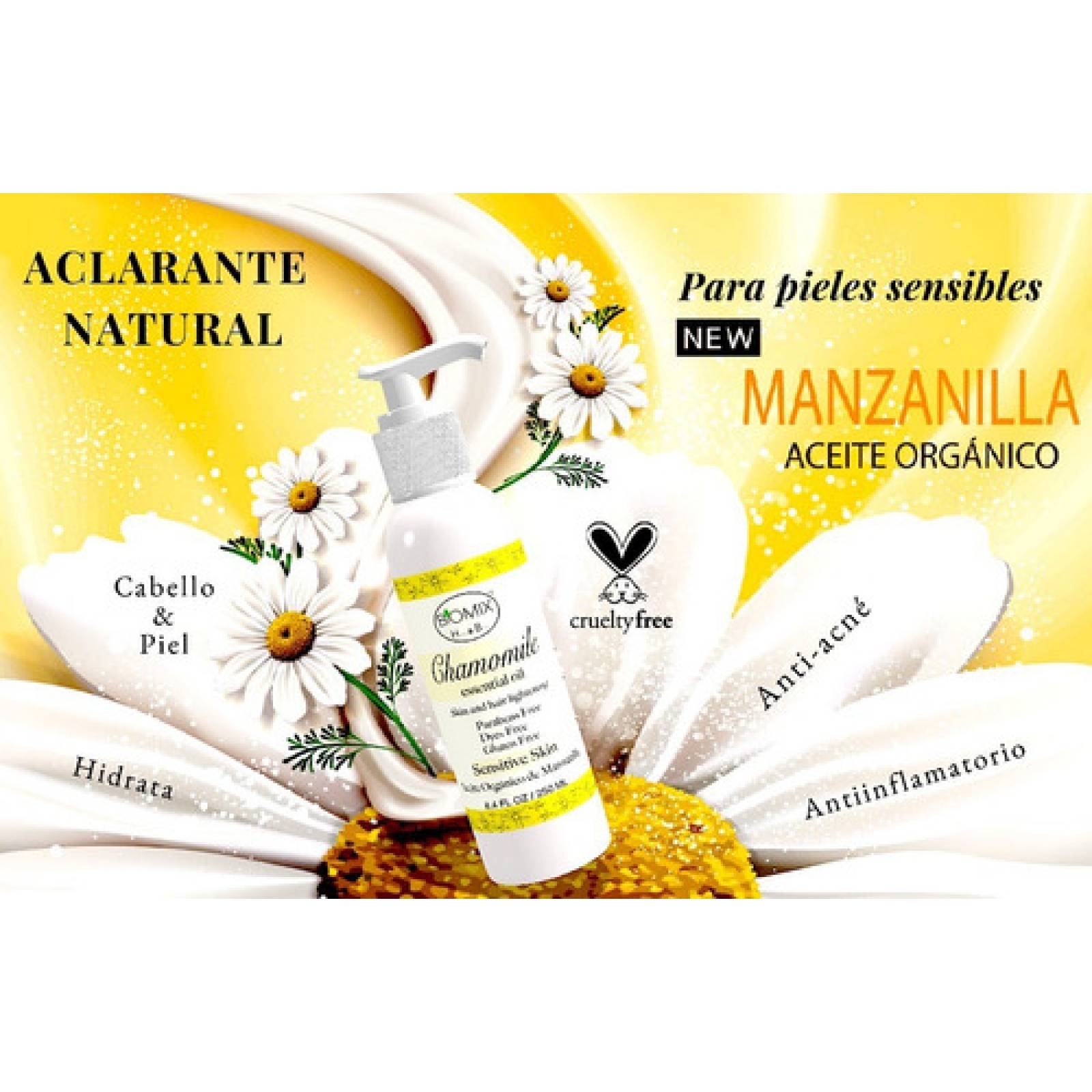 Aceite De Manzanilla Orgánico Aclarante Piel Cabello 250 Ml