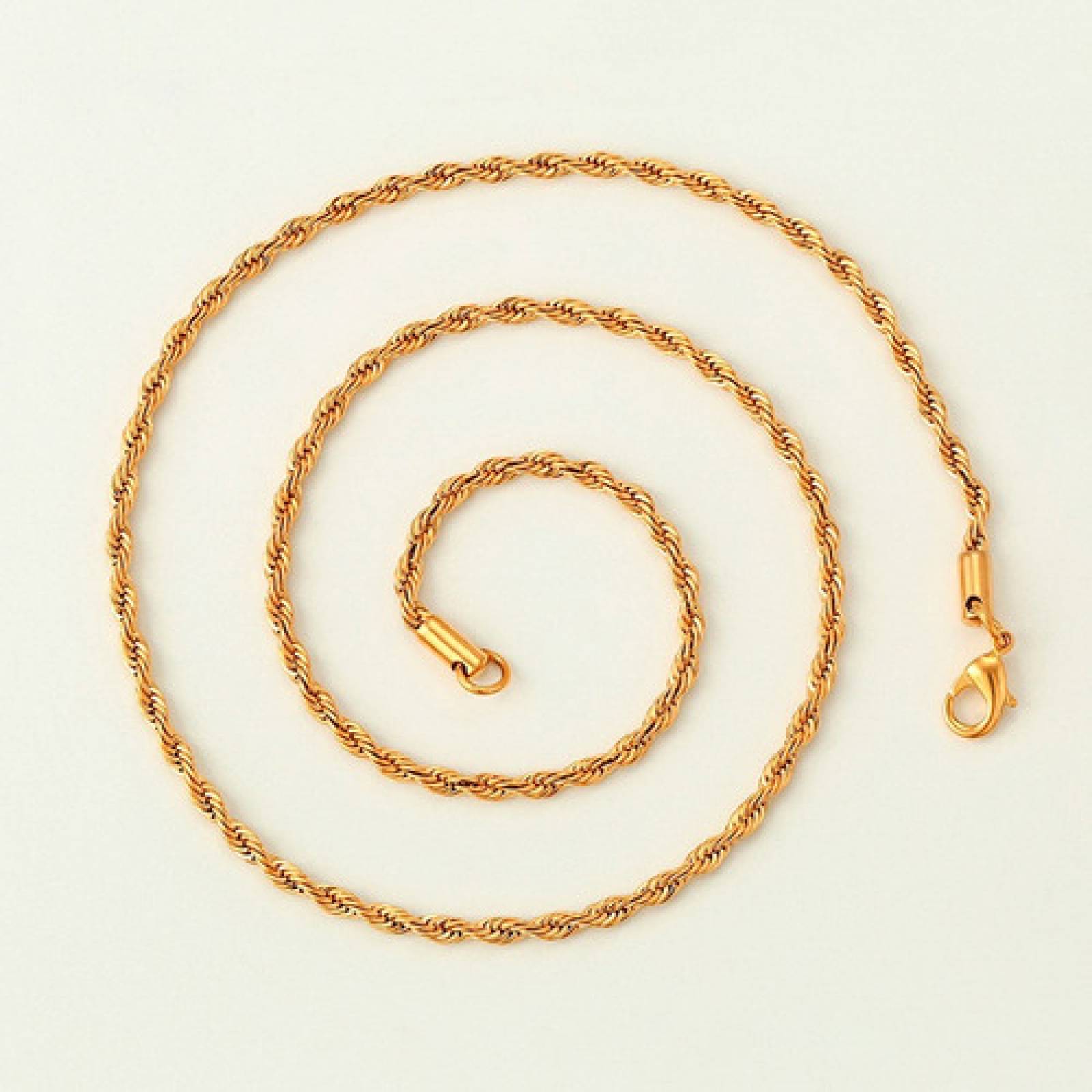 Cadena Para Caballero De Oro 24k Lam Torsal 50 Cm 3mm Grosor