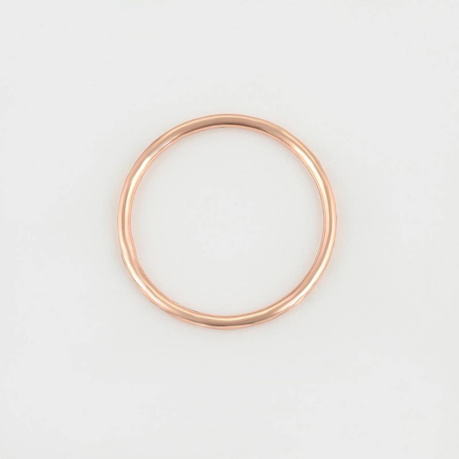 CRISTAL AMOR - Anillo Argolla Facetado De Moda Oro Rosa 14k Laminado 7