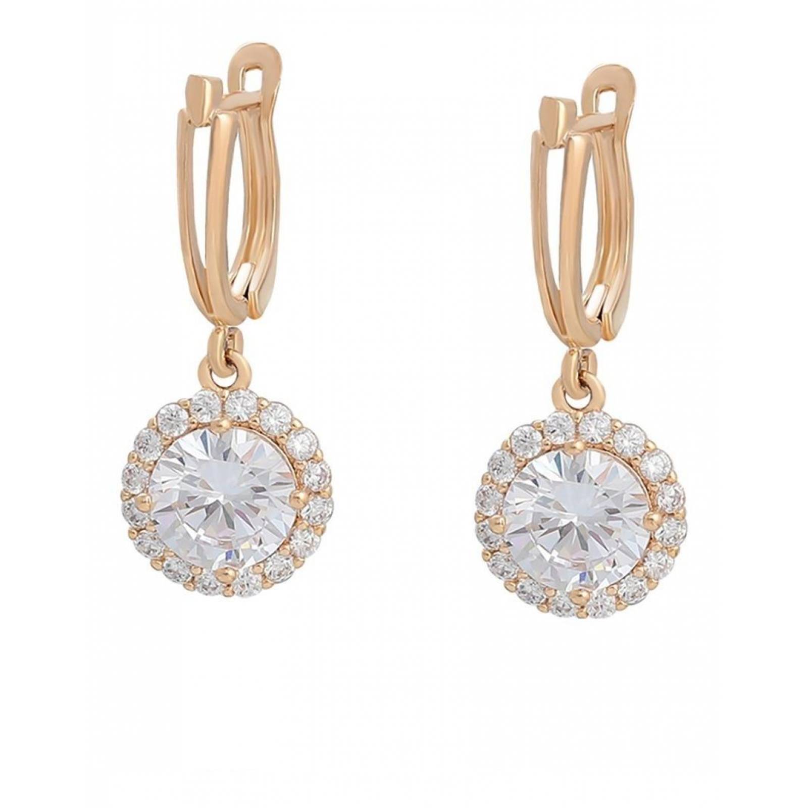 CRISTAL AMOR - Aretes Para Dama con Cristales De Oro 14k Laminado 