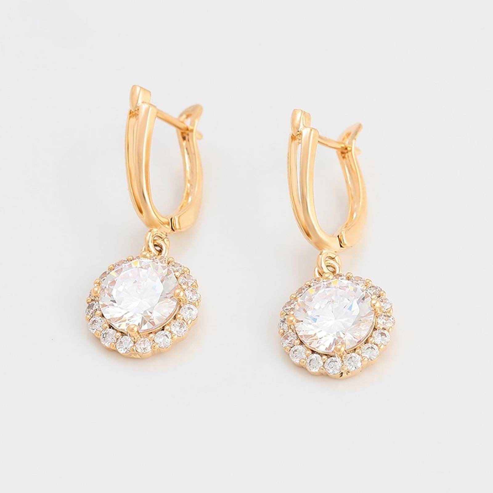 CRISTAL AMOR - Aretes Para Dama con Cristales De Oro 14k Laminado 