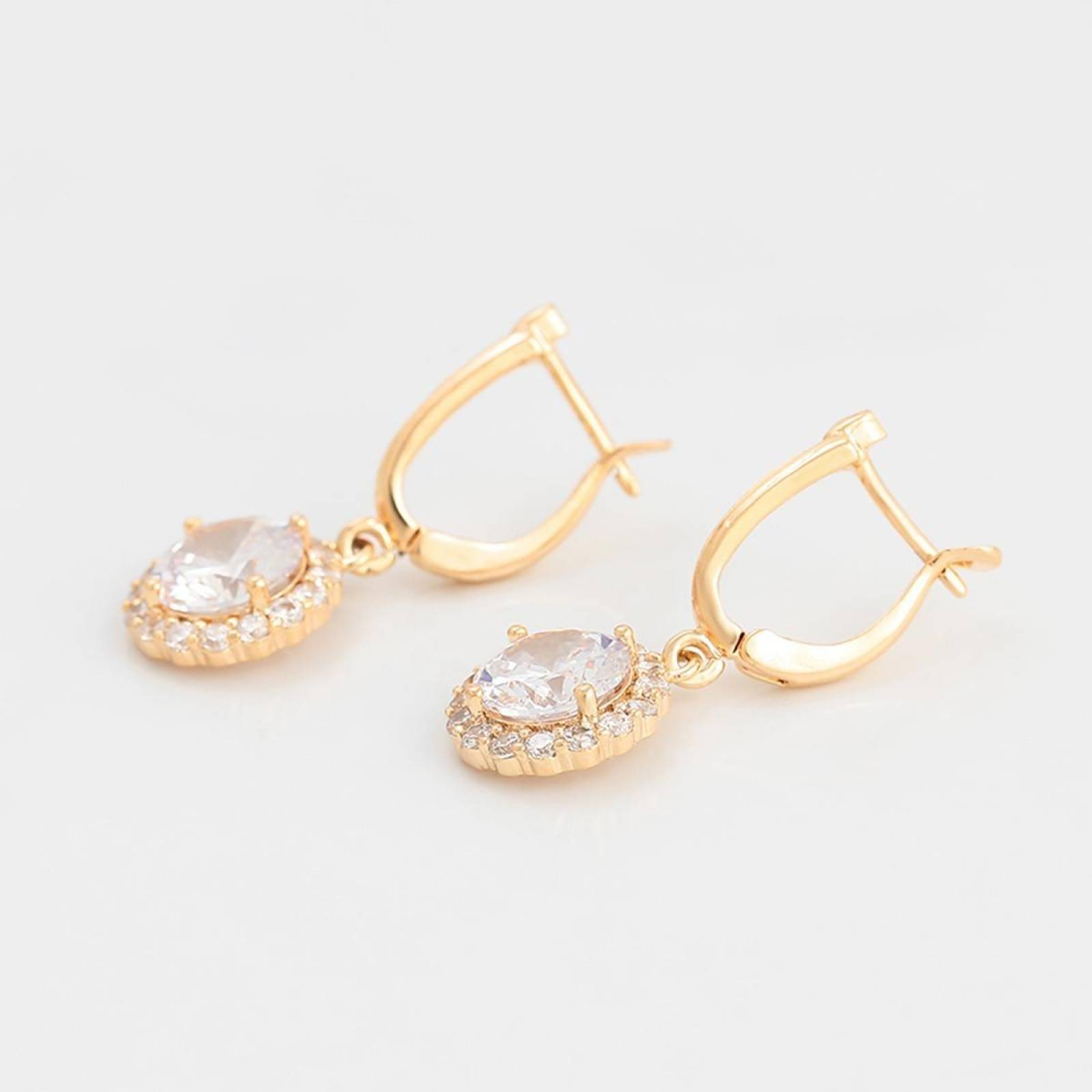 CRISTAL AMOR - Aretes Para Dama con Cristales De Oro 14k Laminado 