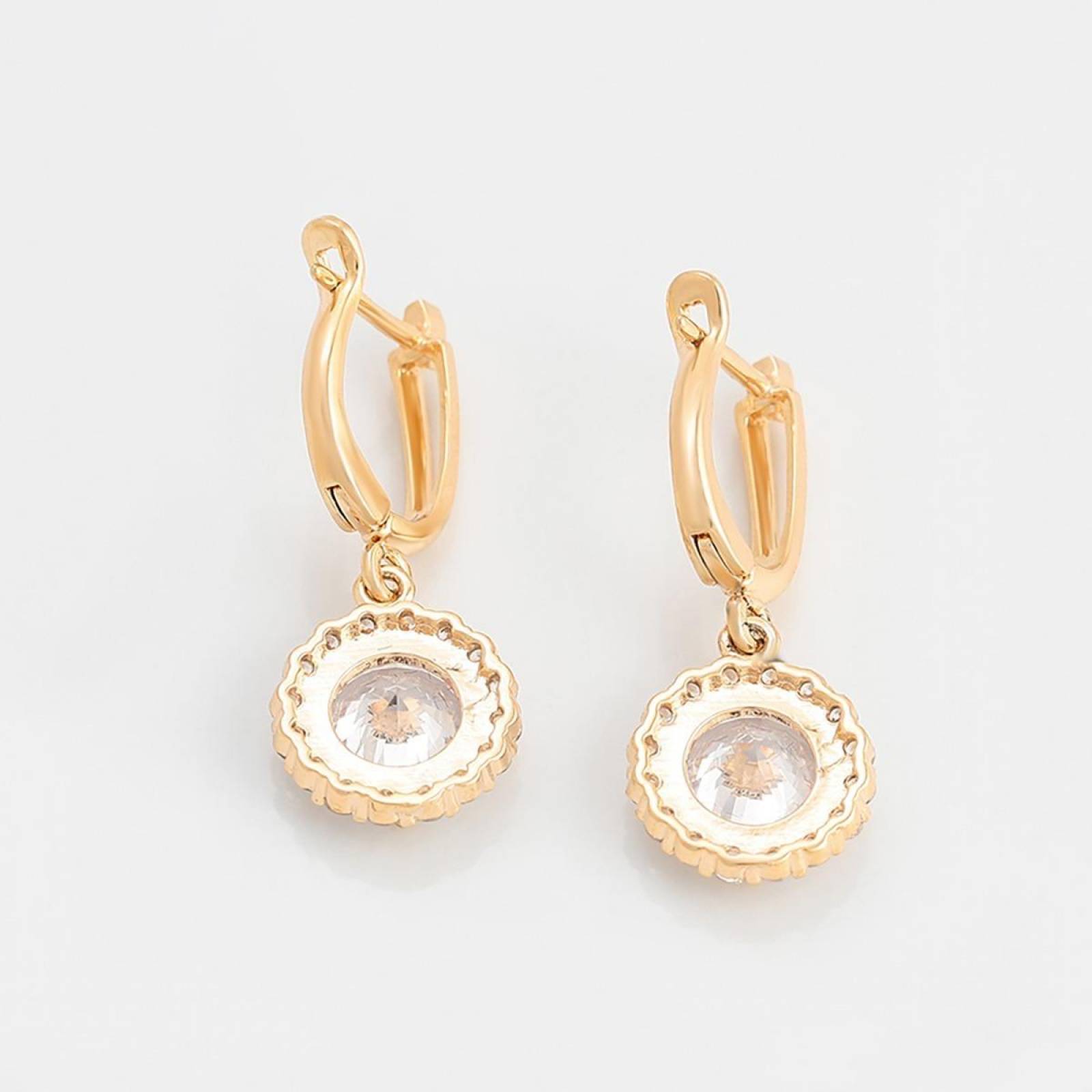 CRISTAL AMOR - Aretes Para Dama con Cristales De Oro 14k Laminado 