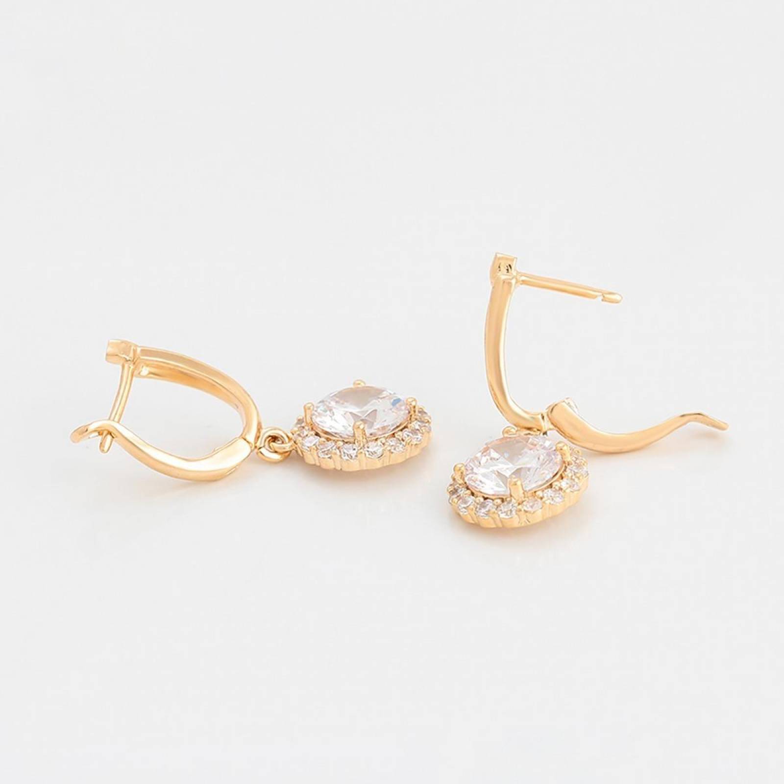 CRISTAL AMOR - Aretes Para Dama con Cristales De Oro 14k Laminado 
