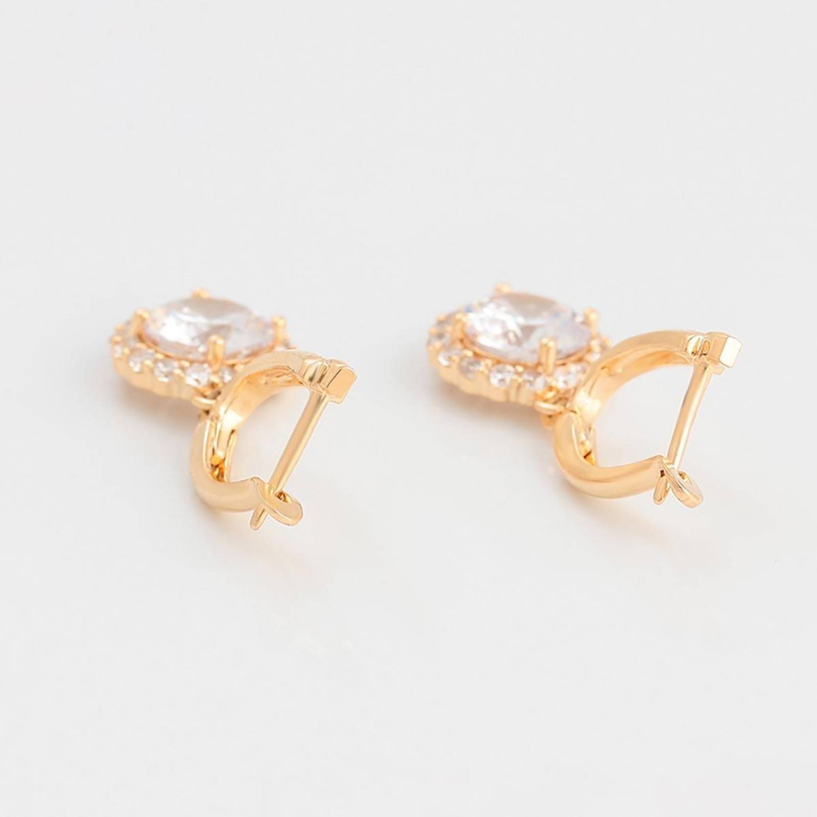 CRISTAL AMOR - Aretes Para Dama con Cristales De Oro 14k Laminado 