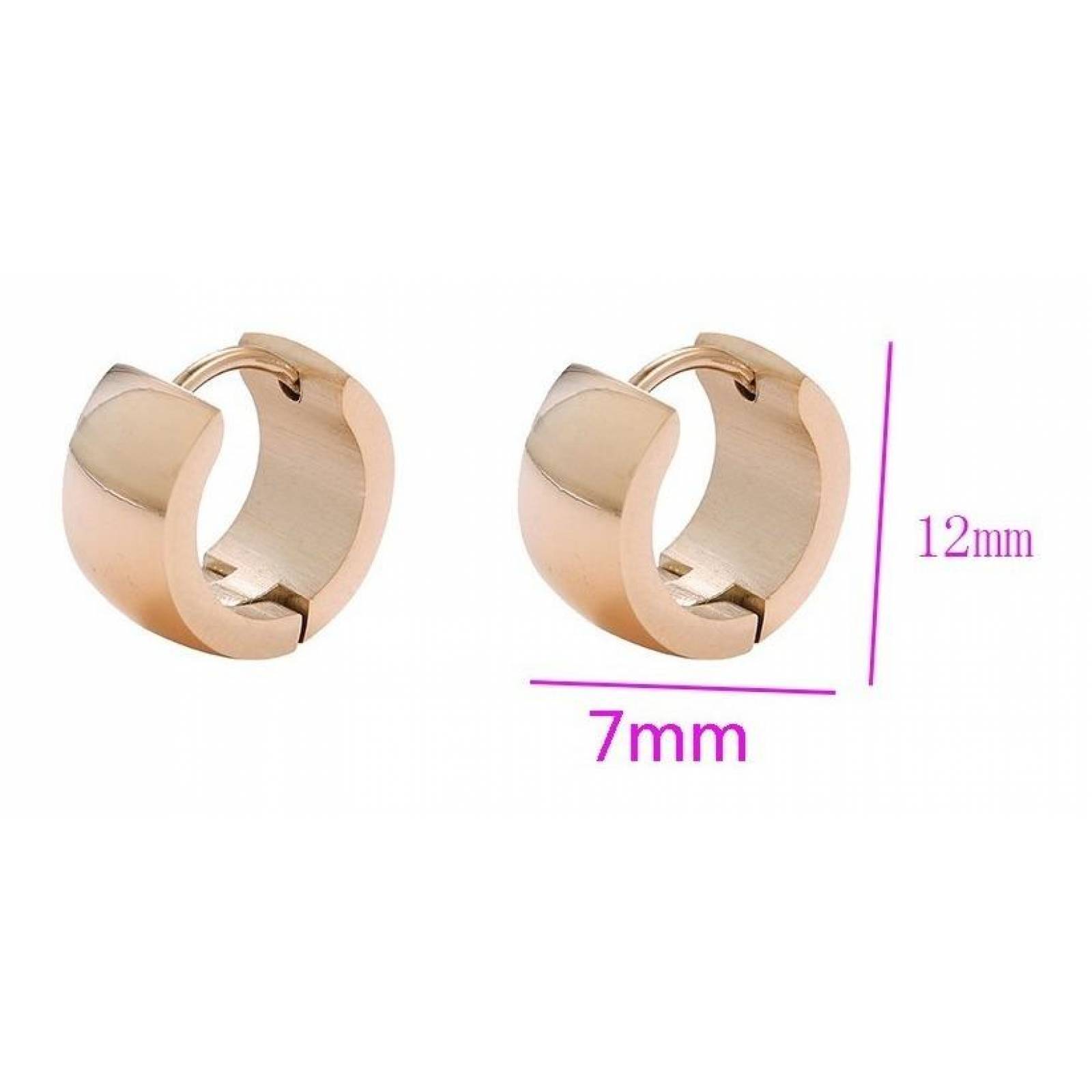 CRISTAL AMOR - Arracadas Huggies Oro Rosa 14k Laminado