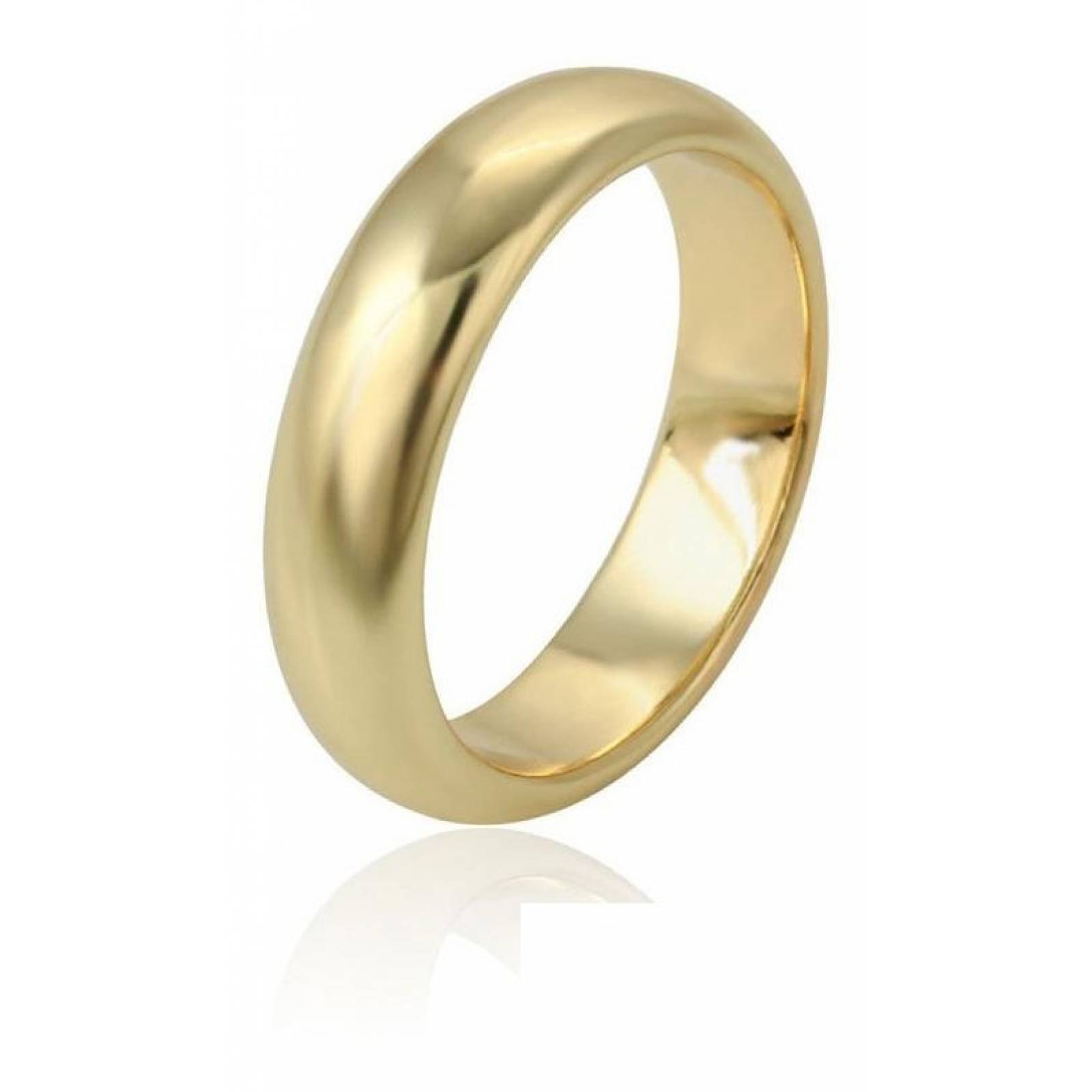 CRISTAL AMOR - Anillo Argolla Matrimonio Oro 14k Laminado Unisex Dorado 5 mm