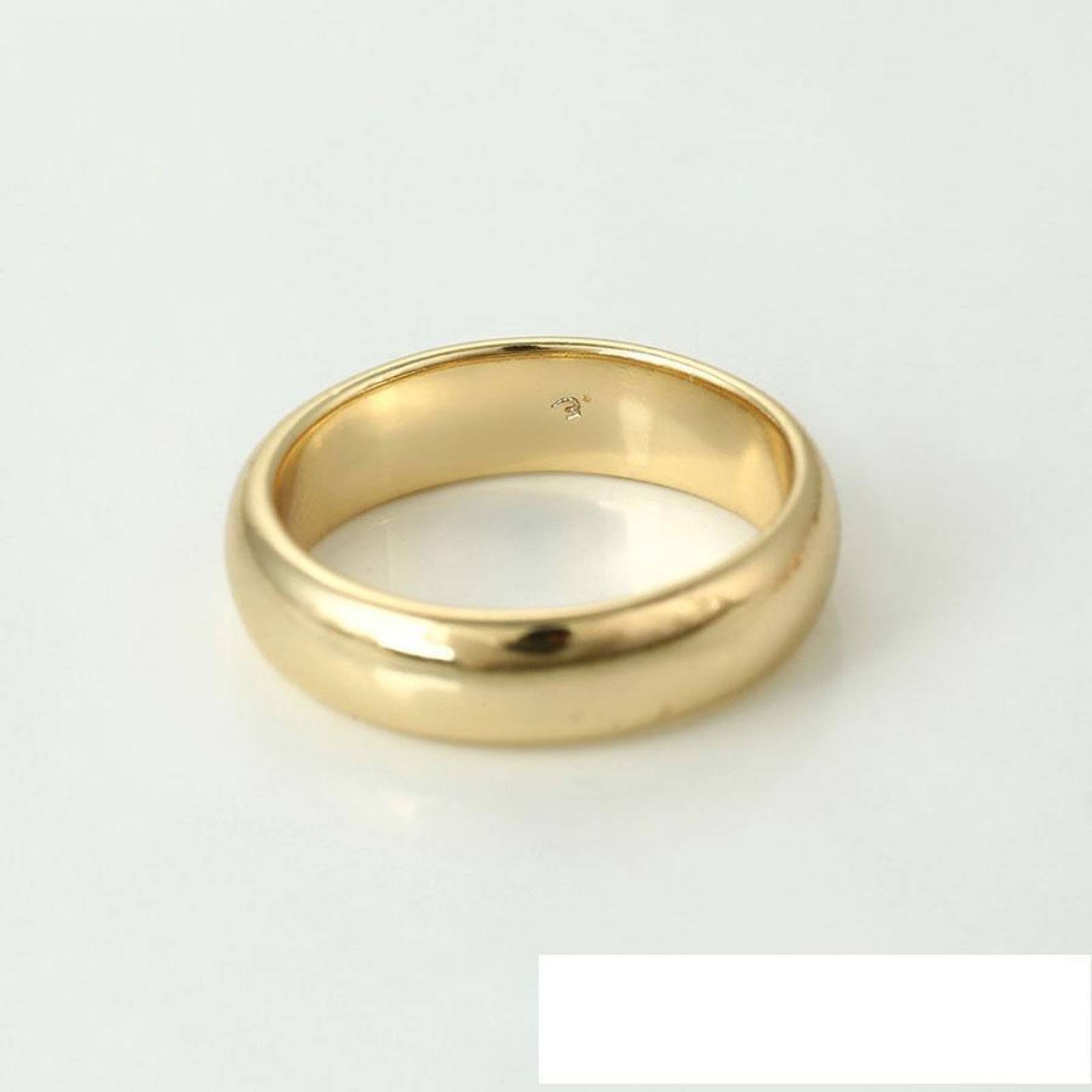 CRISTAL AMOR - Anillo Argolla Matrimonio Oro 14k Laminado Unisex Dorado 5 mm