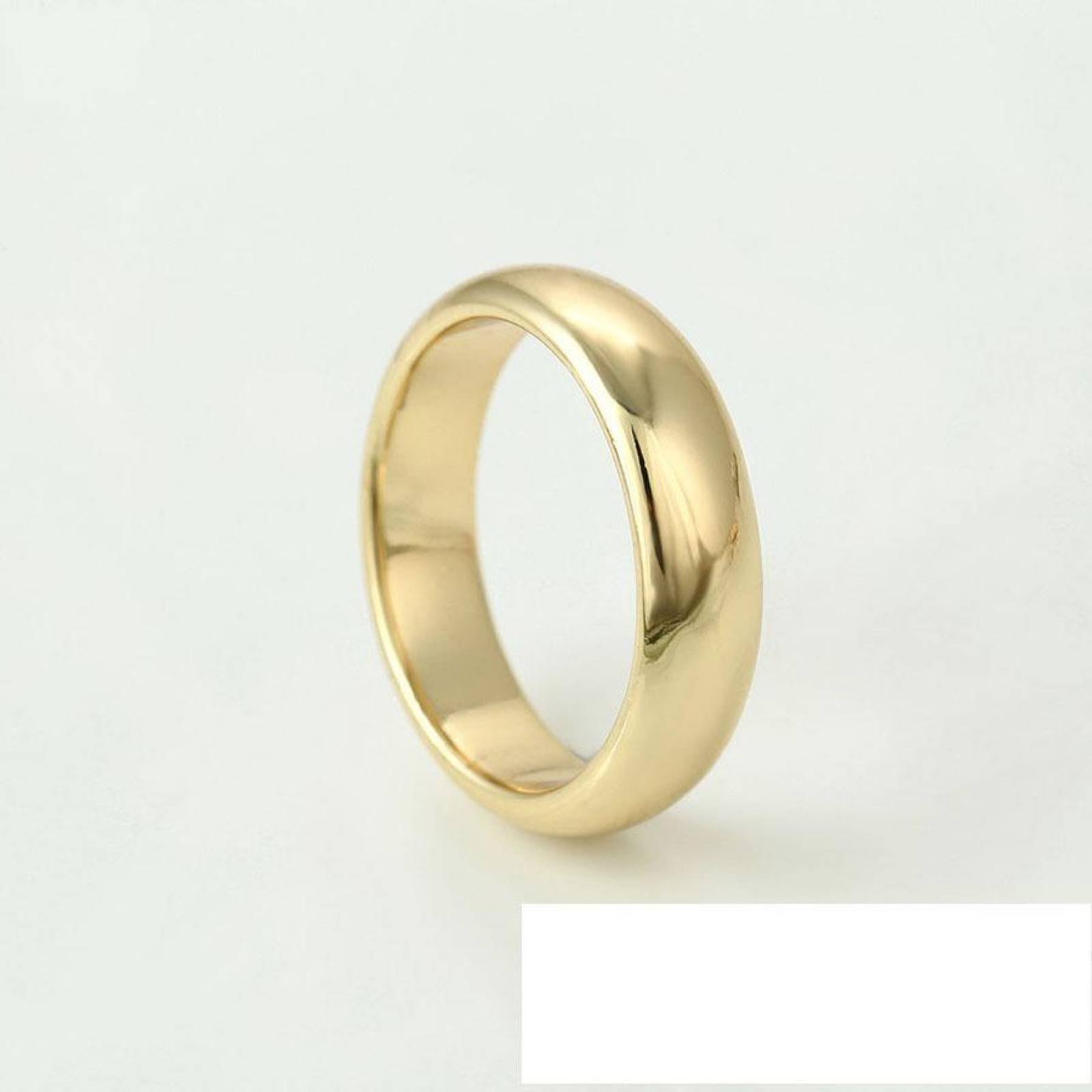 CRISTAL AMOR - Anillo Argolla Matrimonio Oro 14k Laminado Unisex Dorado 5 mm