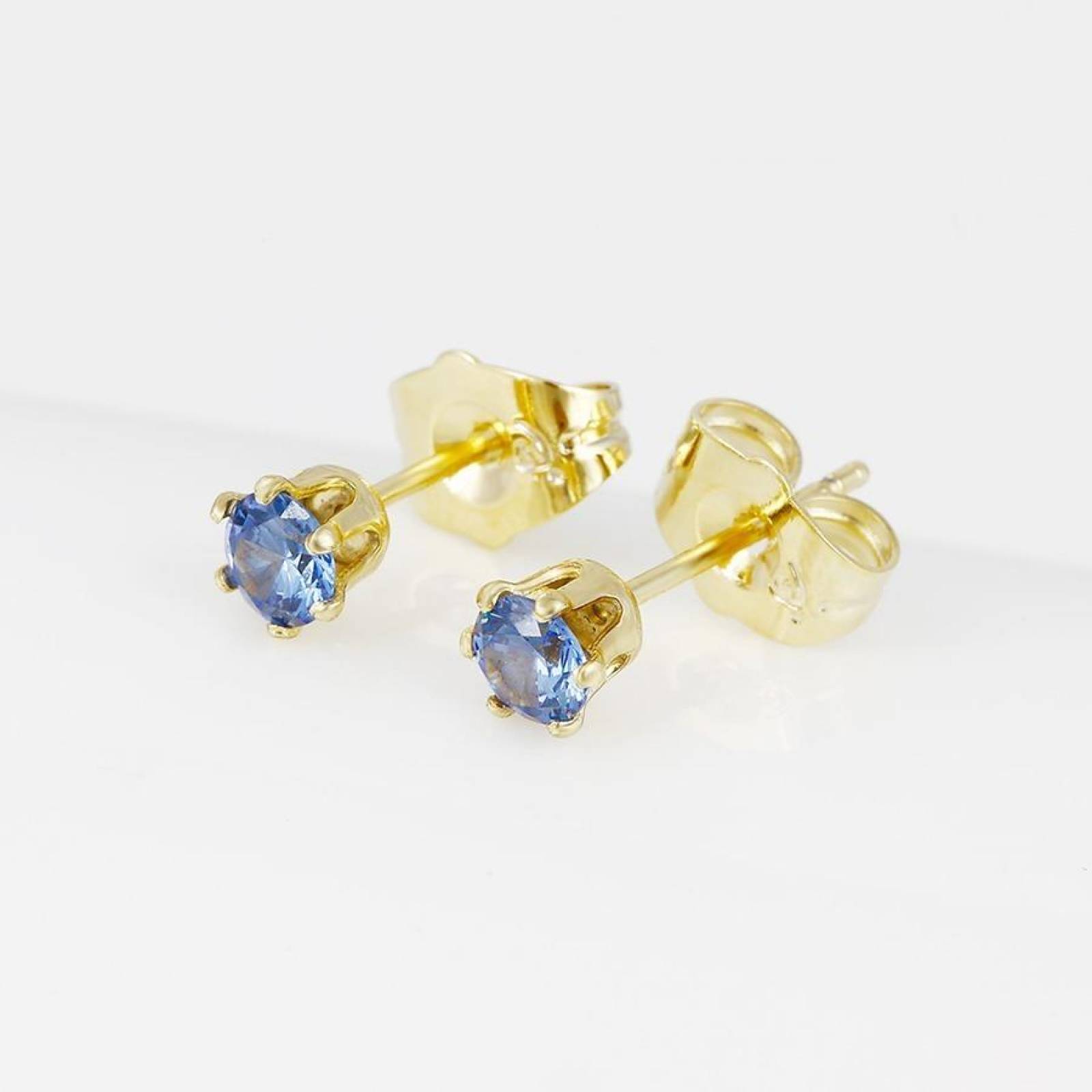 CRISTAL AMOR - Broqueles Bicelados con Cristales Oro 18k Laminado 5 Mm Verde