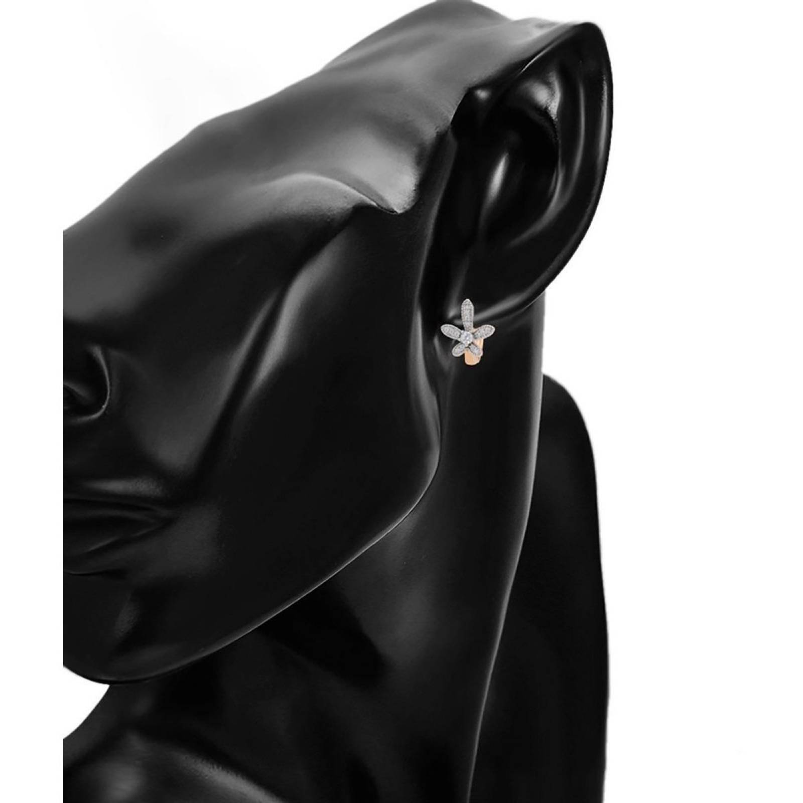 CRISTAL AMOR - et Collar Y Aretes Flor Margarita Cristal Oro Laminado