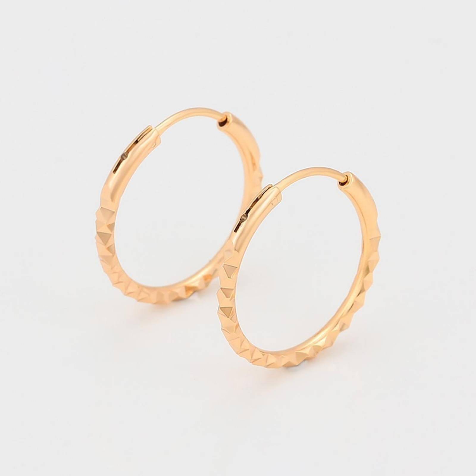 CRISTAL AMOR - Arracadas Facetadas Diamantadas Niña Oro 18k Laminado 