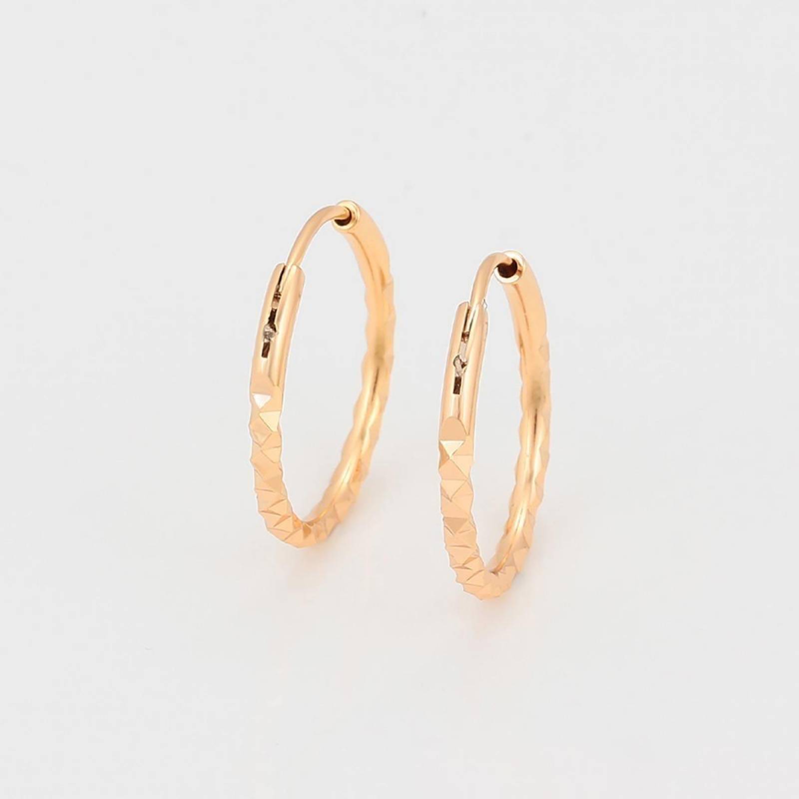 CRISTAL AMOR - Arracadas Facetadas Diamantadas Niña Oro 18k Laminado 