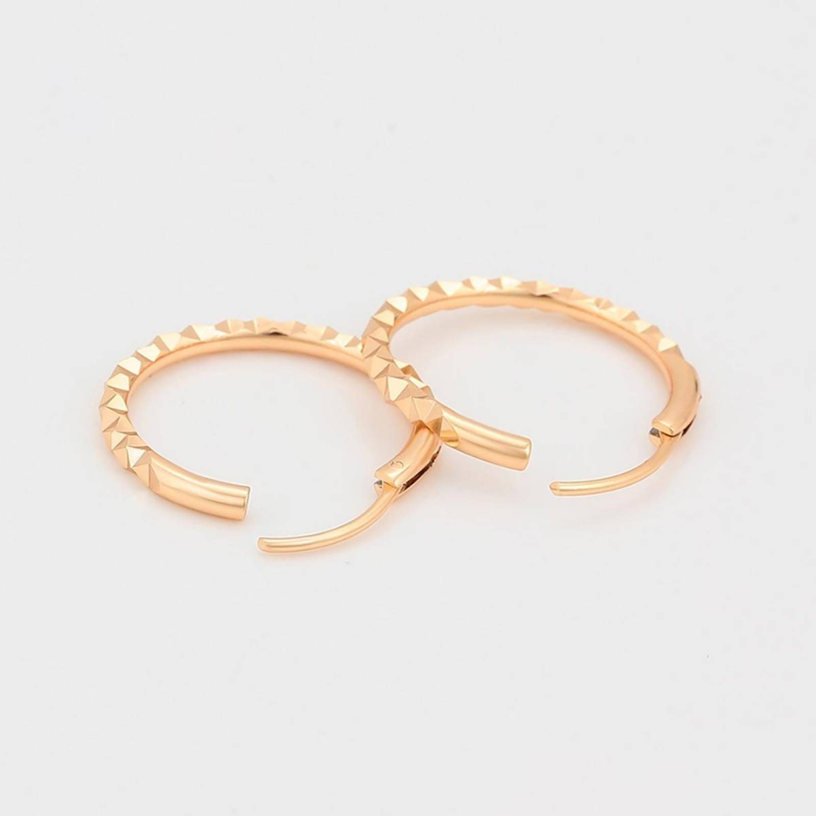 CRISTAL AMOR - Arracadas Facetadas Diamantadas Niña Oro 18k Laminado 